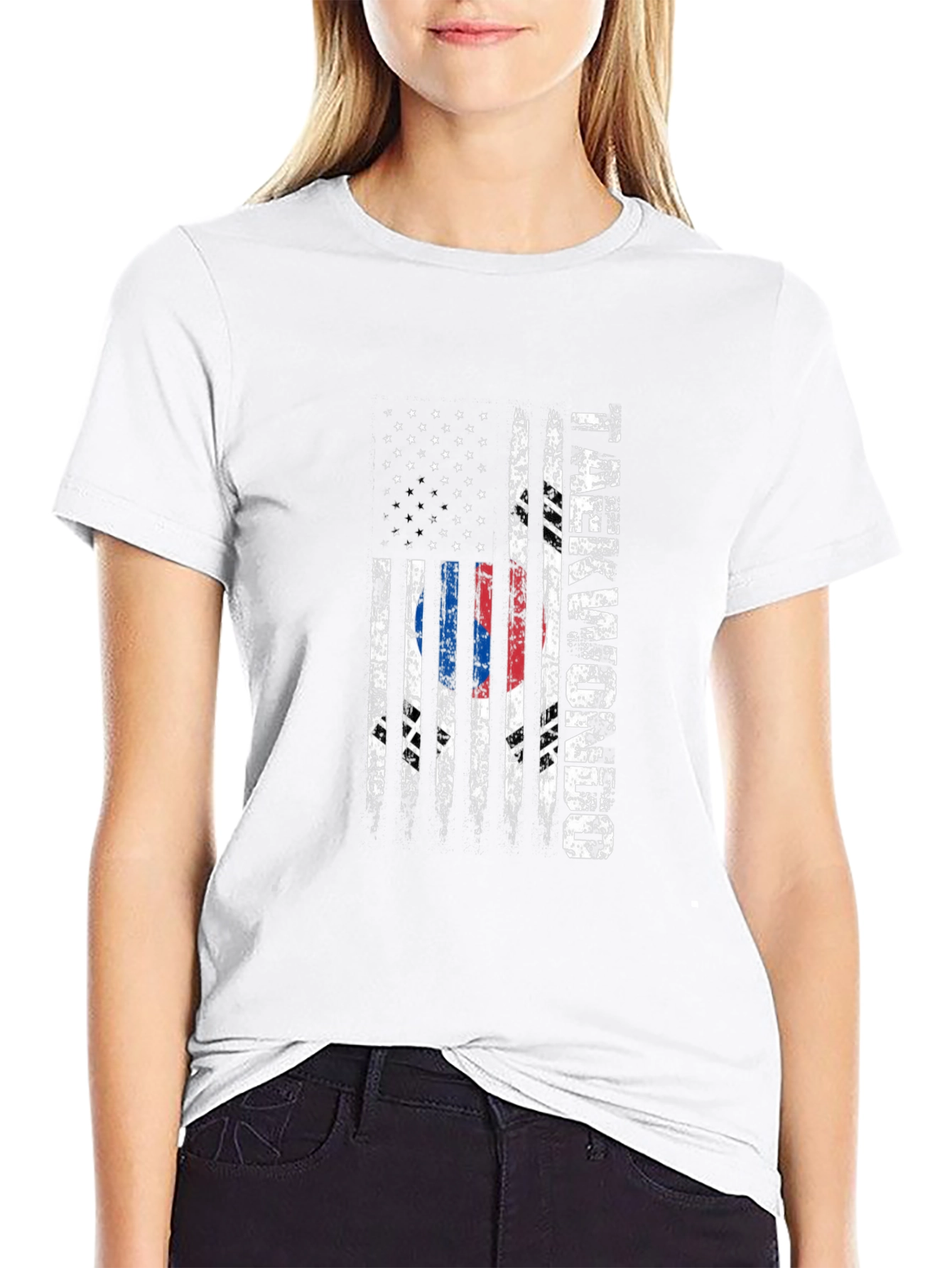 Taekwondo USA Flag Graphic T-Shirt