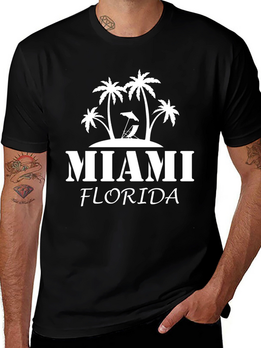 Miami Florida T-Shirt - Tropical Palm Tree Vacation Tee