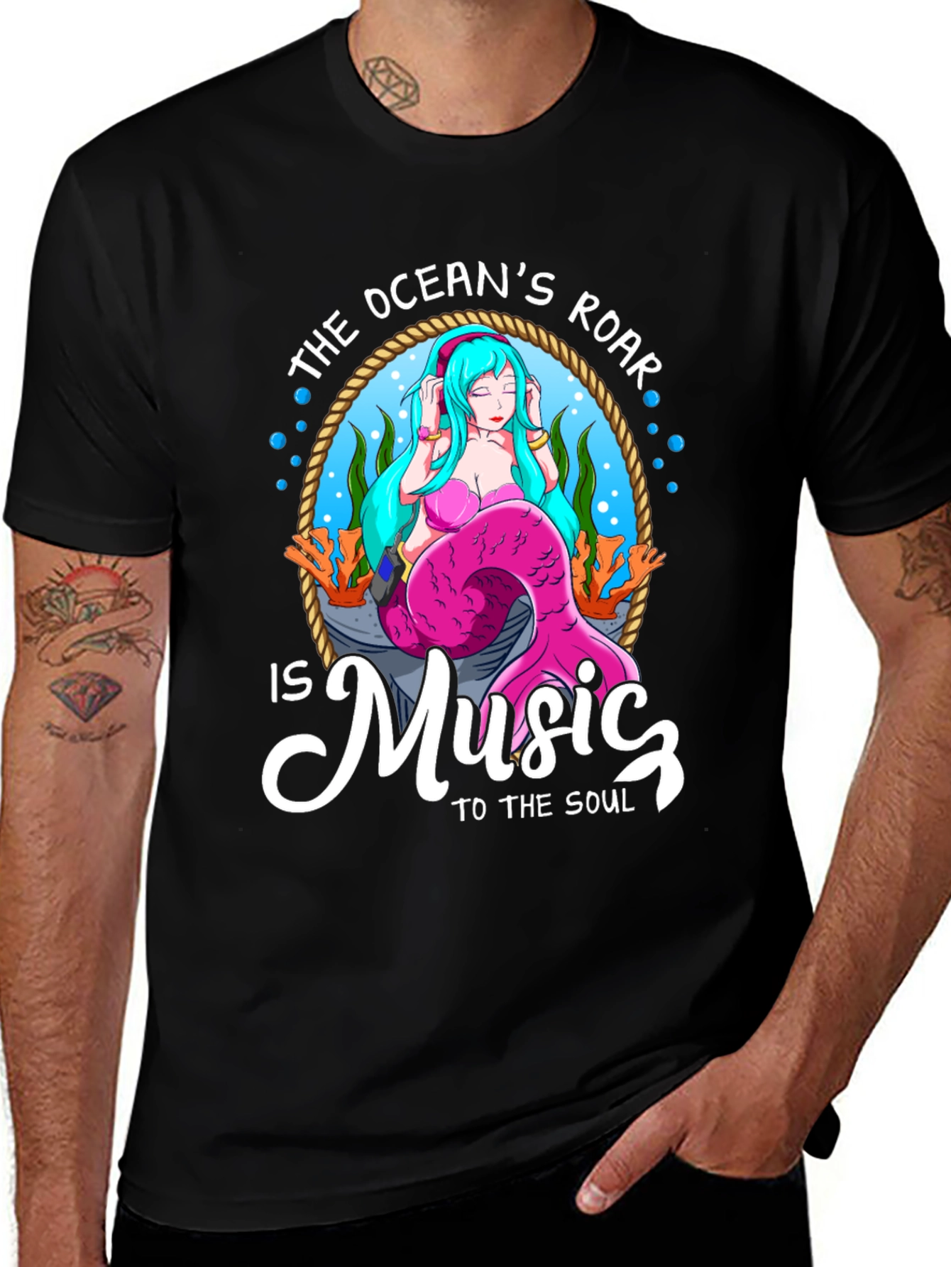 Oceans Roar Mermaid Music T-Shirt