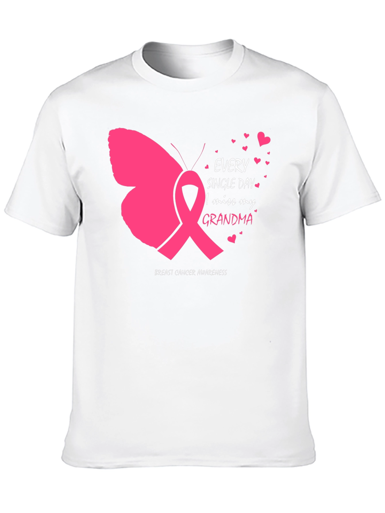 Breast Cancer Awareness Butterfly Grandma T-Shirt