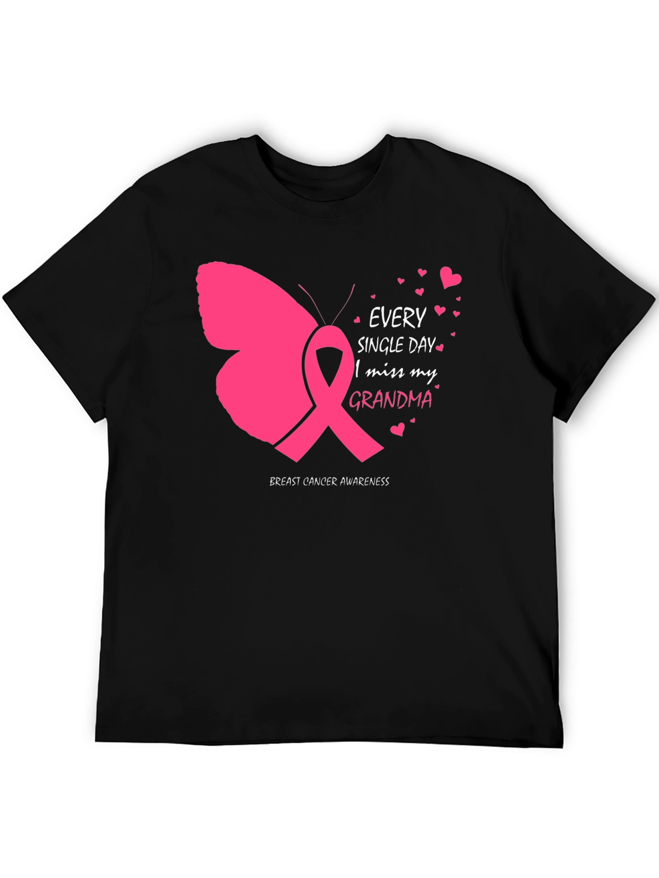 Breast Cancer Awareness Butterfly Grandma T-Shirt