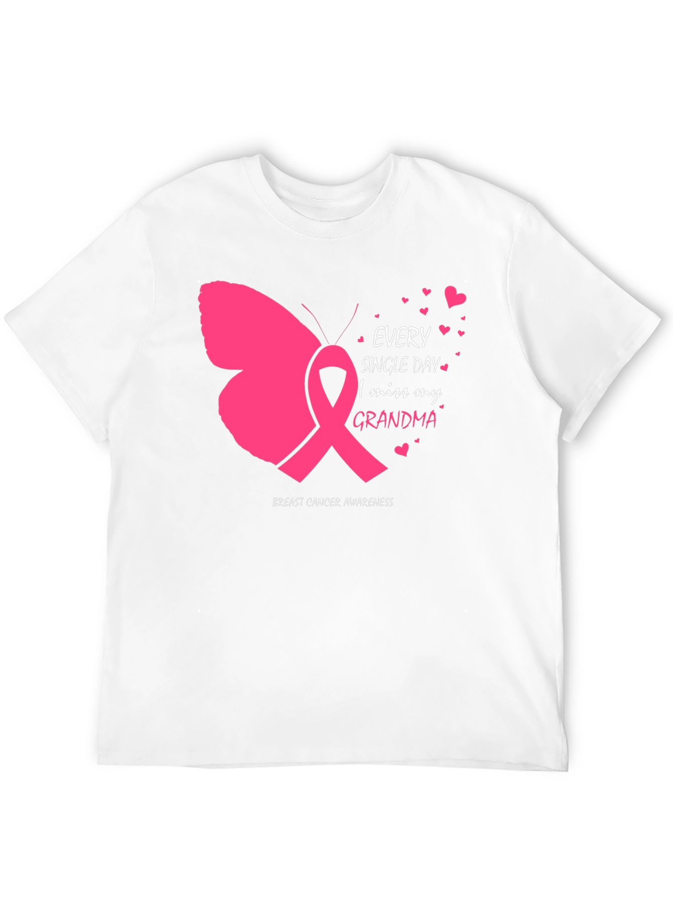 Breast Cancer Awareness Butterfly Grandma T-Shirt