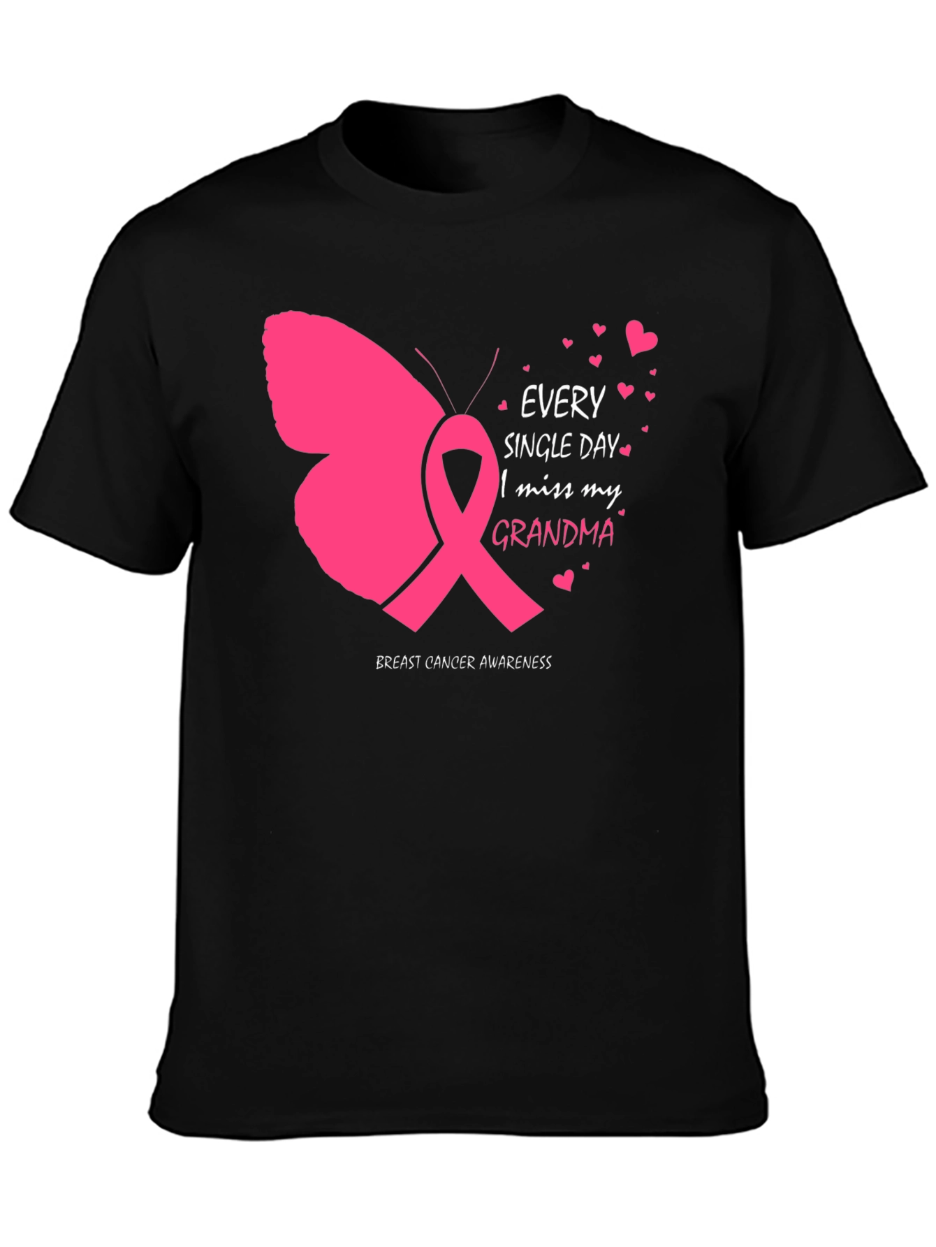 Breast Cancer Awareness Butterfly Grandma T-Shirt