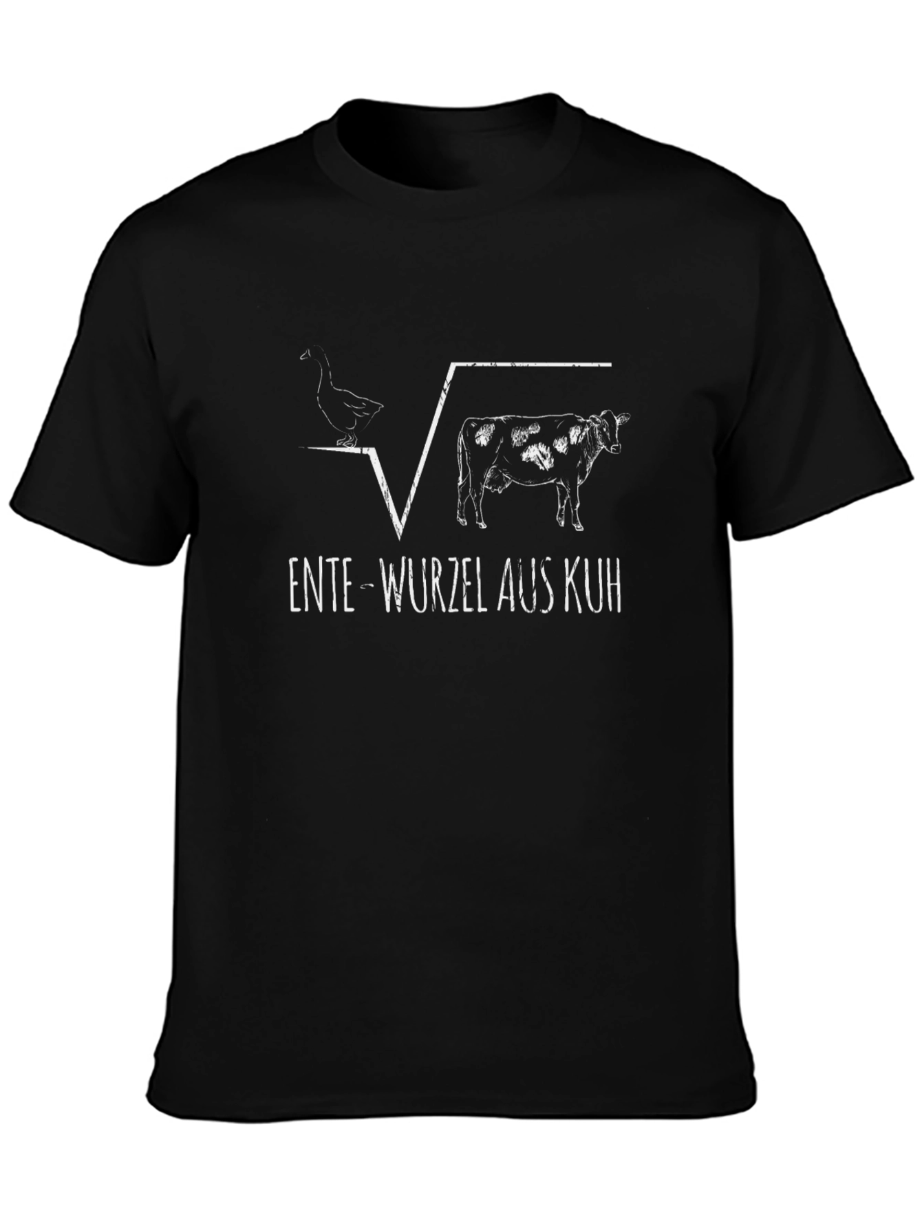Ente Wurzel Aus Kuh Funny Black T-Shirt