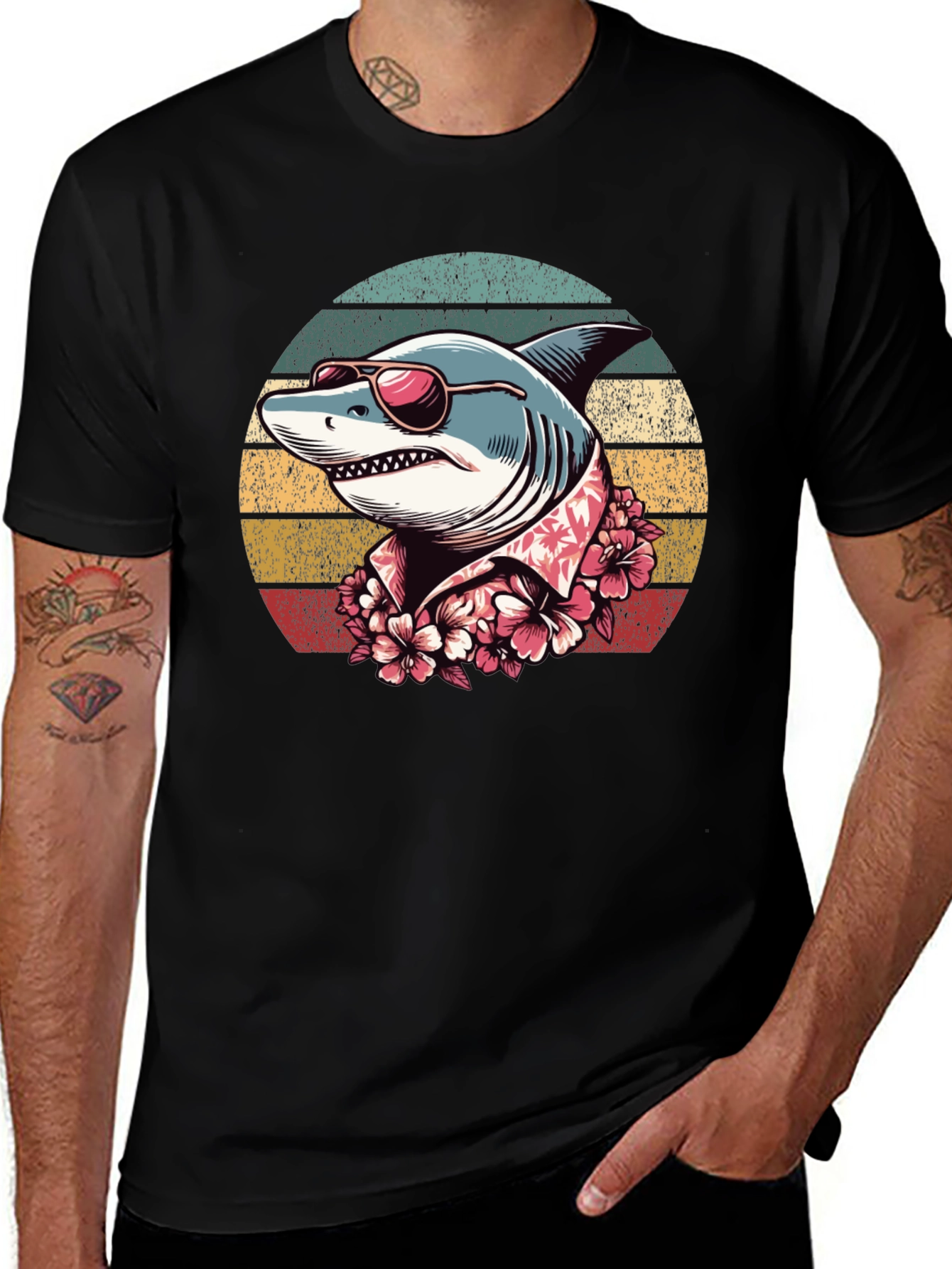 Retro Shark Graphic T-Shirt
