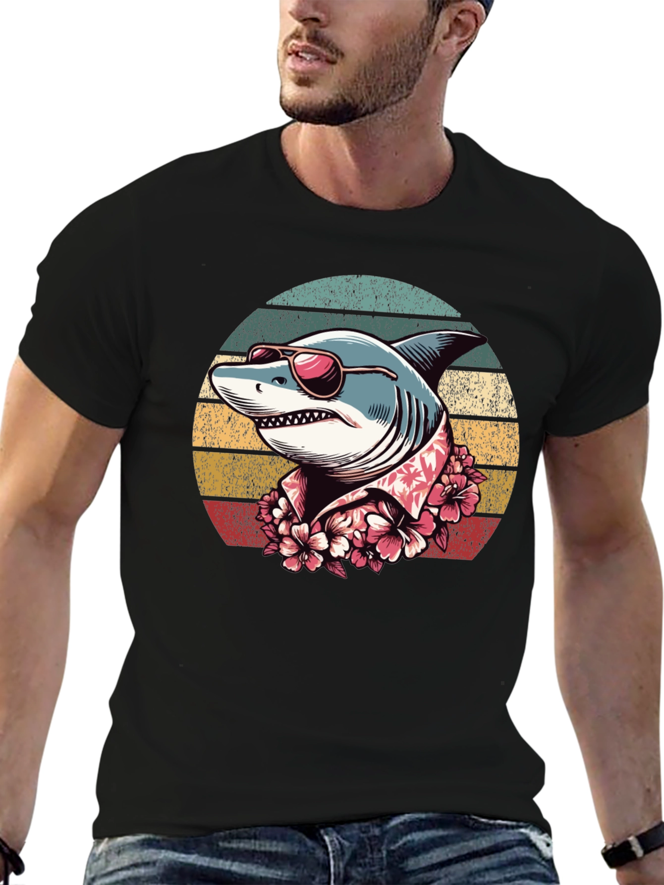 Retro Shark Graphic T-Shirt