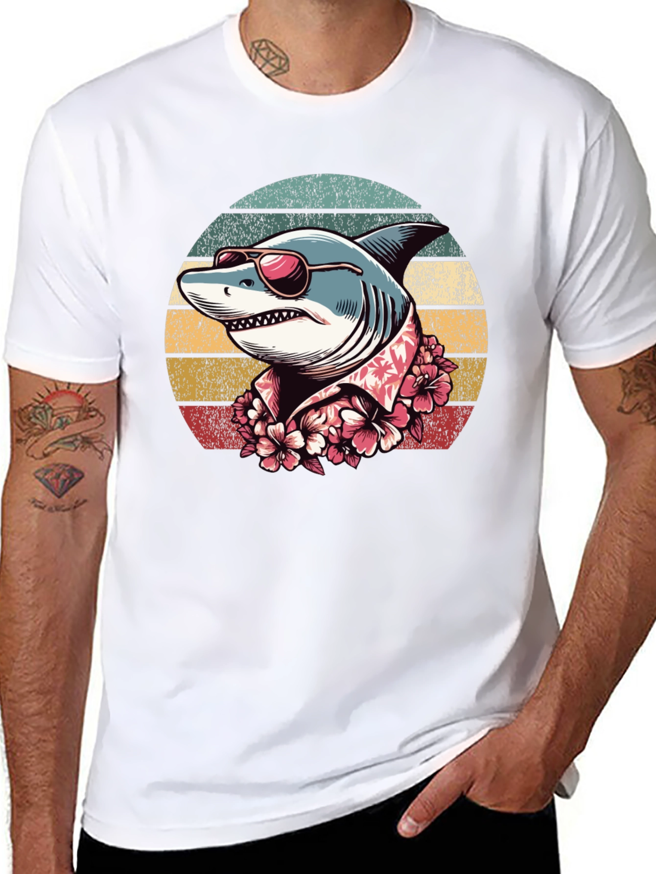 Retro Shark Graphic T-Shirt