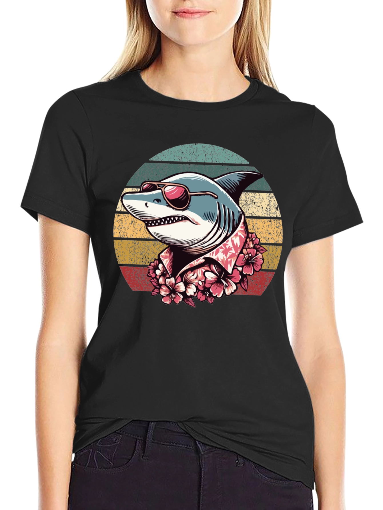 Retro Shark Graphic T-Shirt