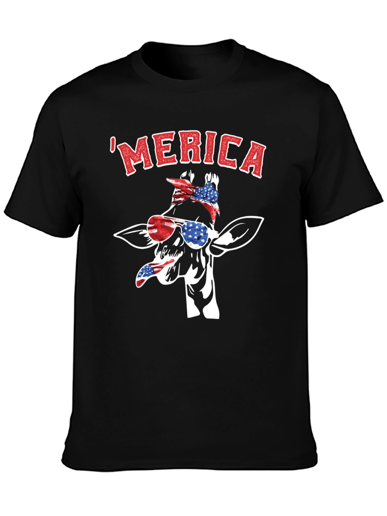 Patriotic Giraffe Merica T-Shirt