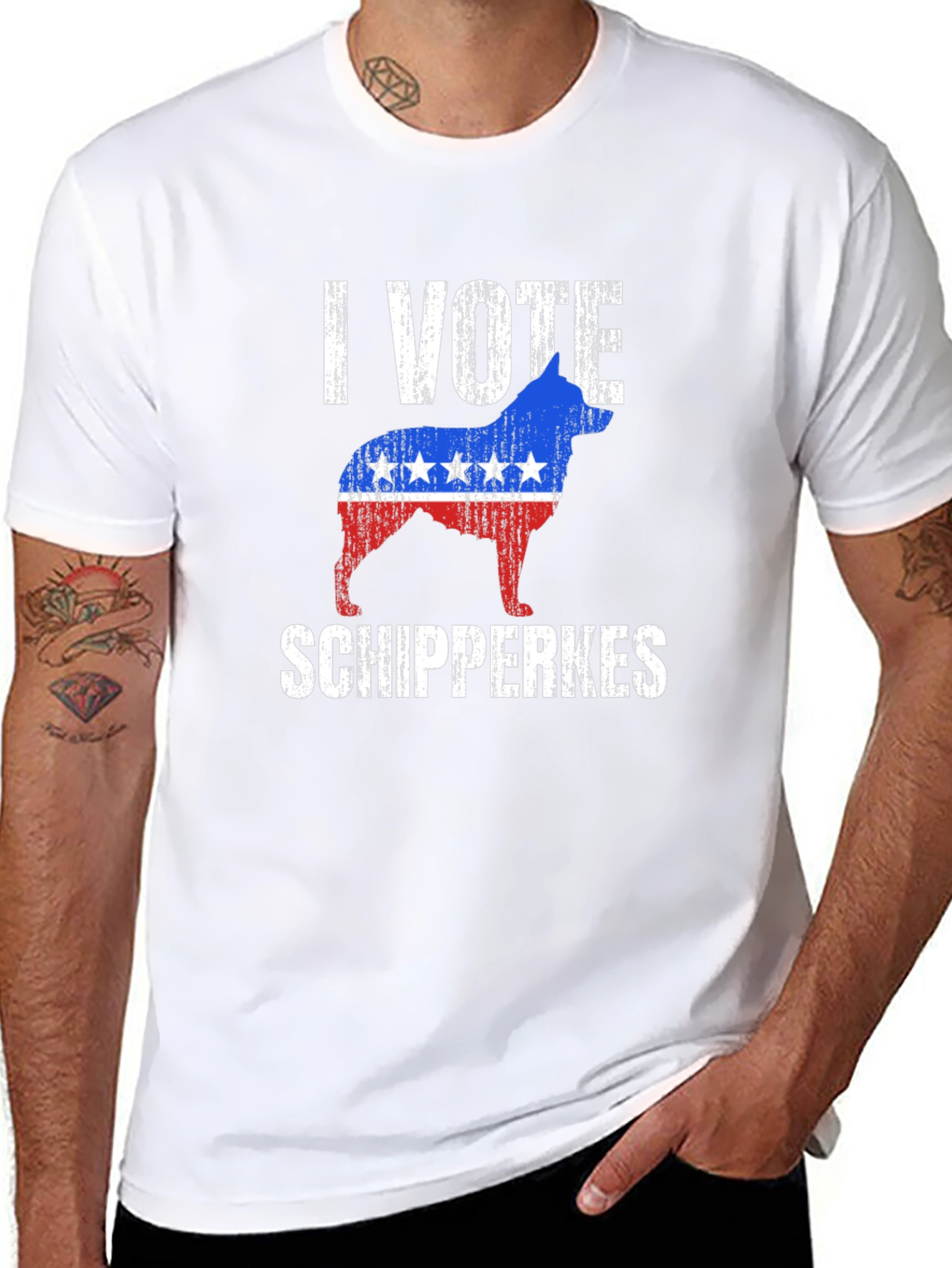 I Vote Schipperkes T-Shirt - Patriotic Dog Lover Tee