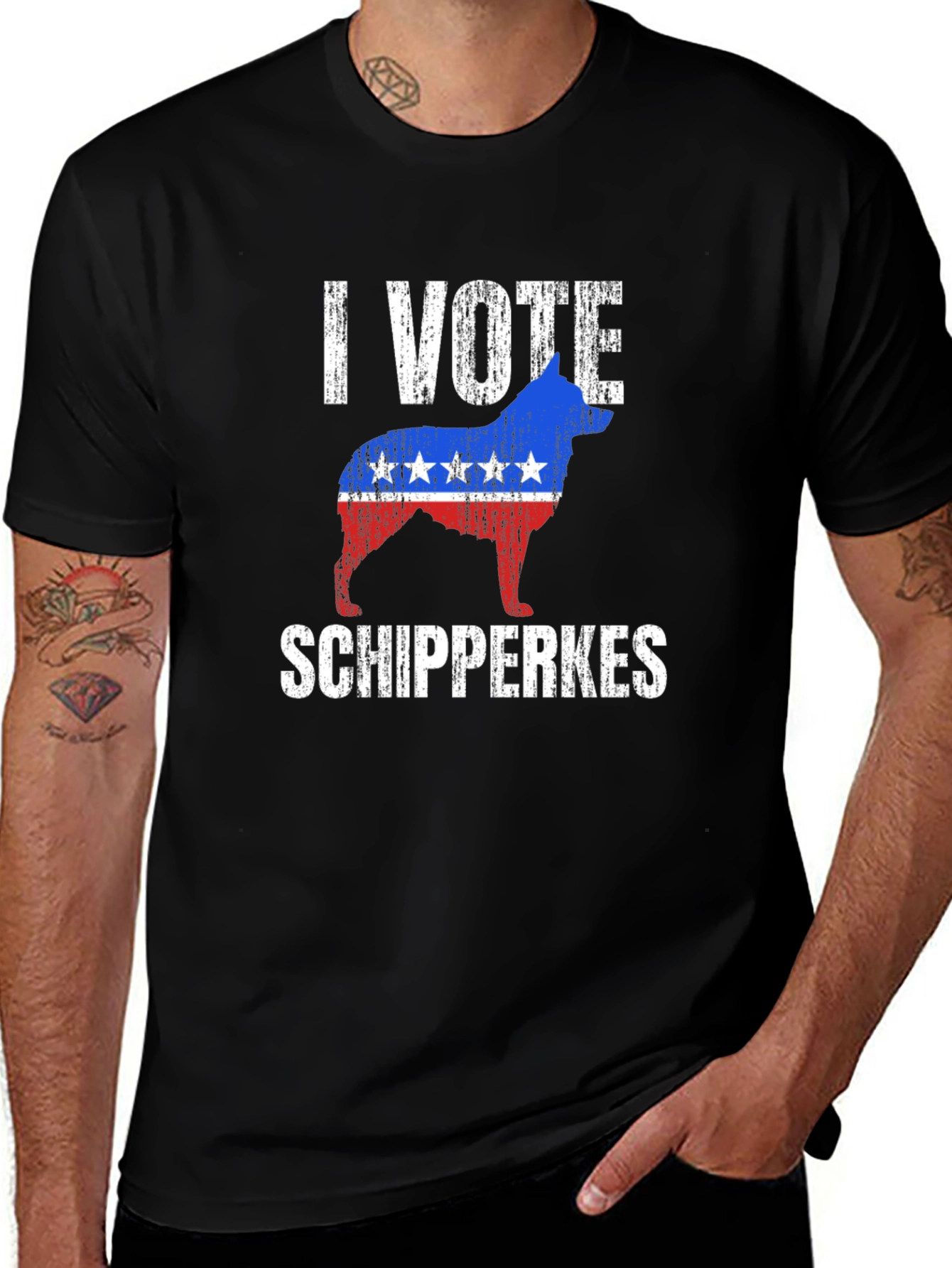 I Vote Schipperkes T-Shirt - Patriotic Dog Lover Tee