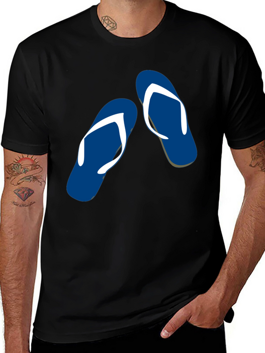 Flip Flop Graphic Tee - Black Cotton Comfort