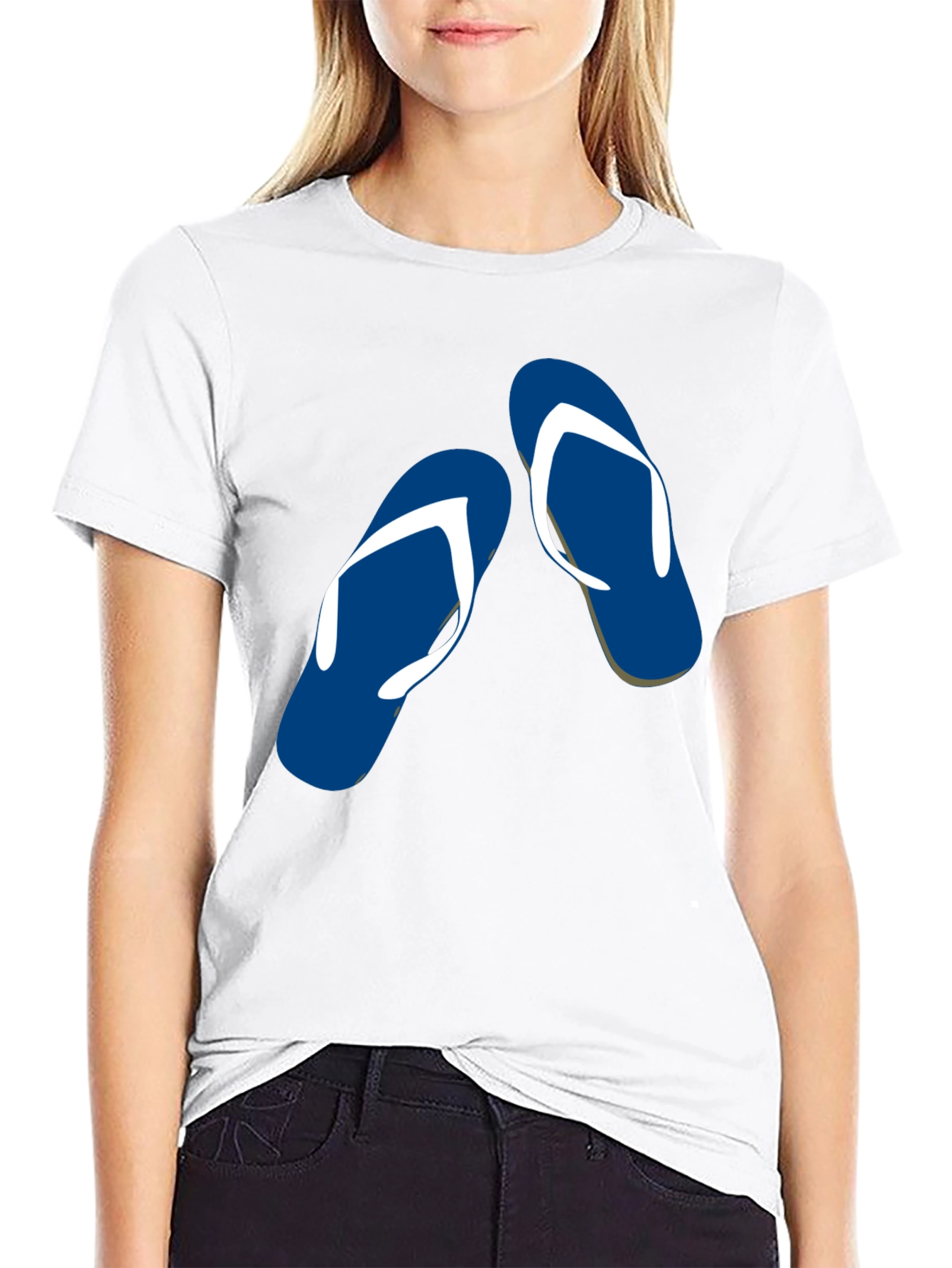Flip Flop Graphic Tee - Black Cotton Comfort