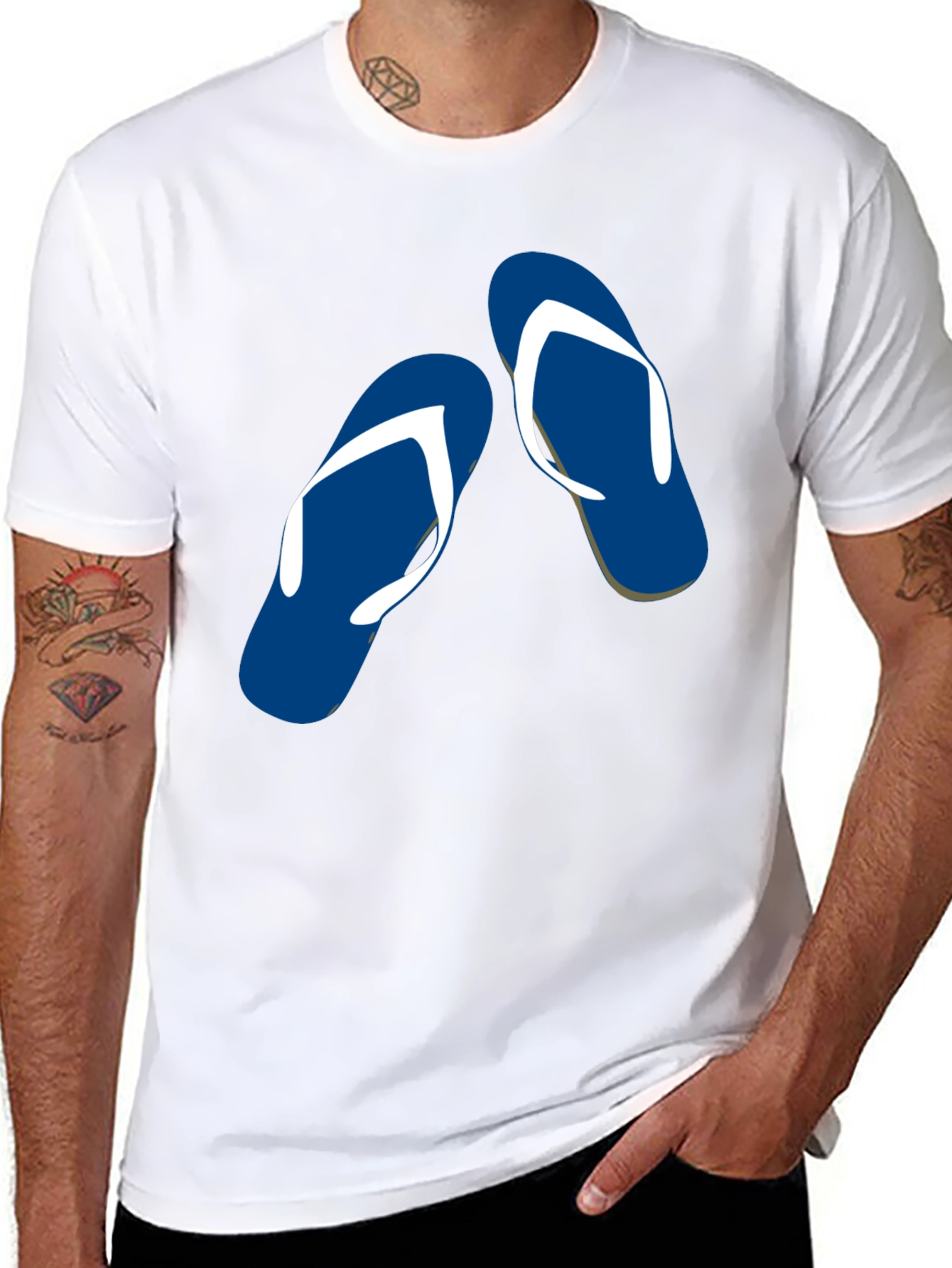 Flip Flop Graphic Tee - Black Cotton Comfort