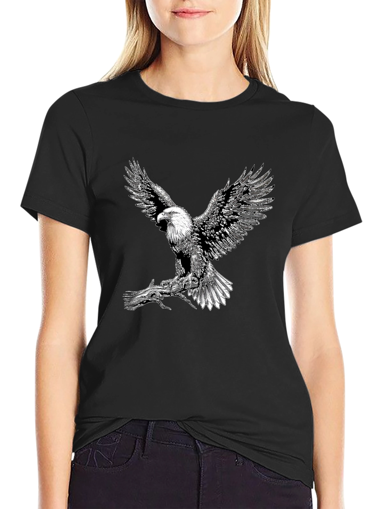Eagle Graphic Tee - Black Short Sleeve
