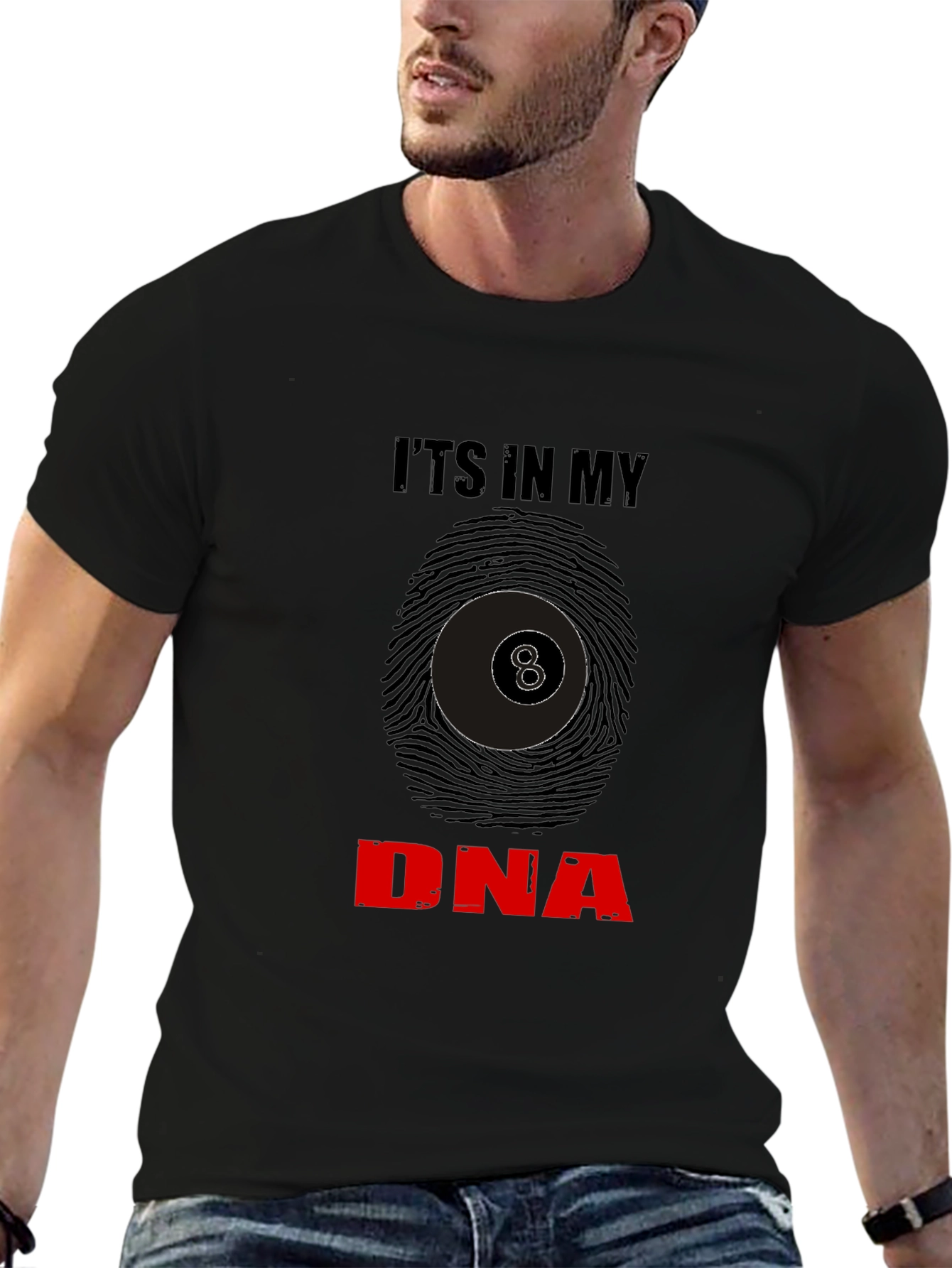 Billiards DNA Black T-Shirt - 8 Ball Graphic Tee