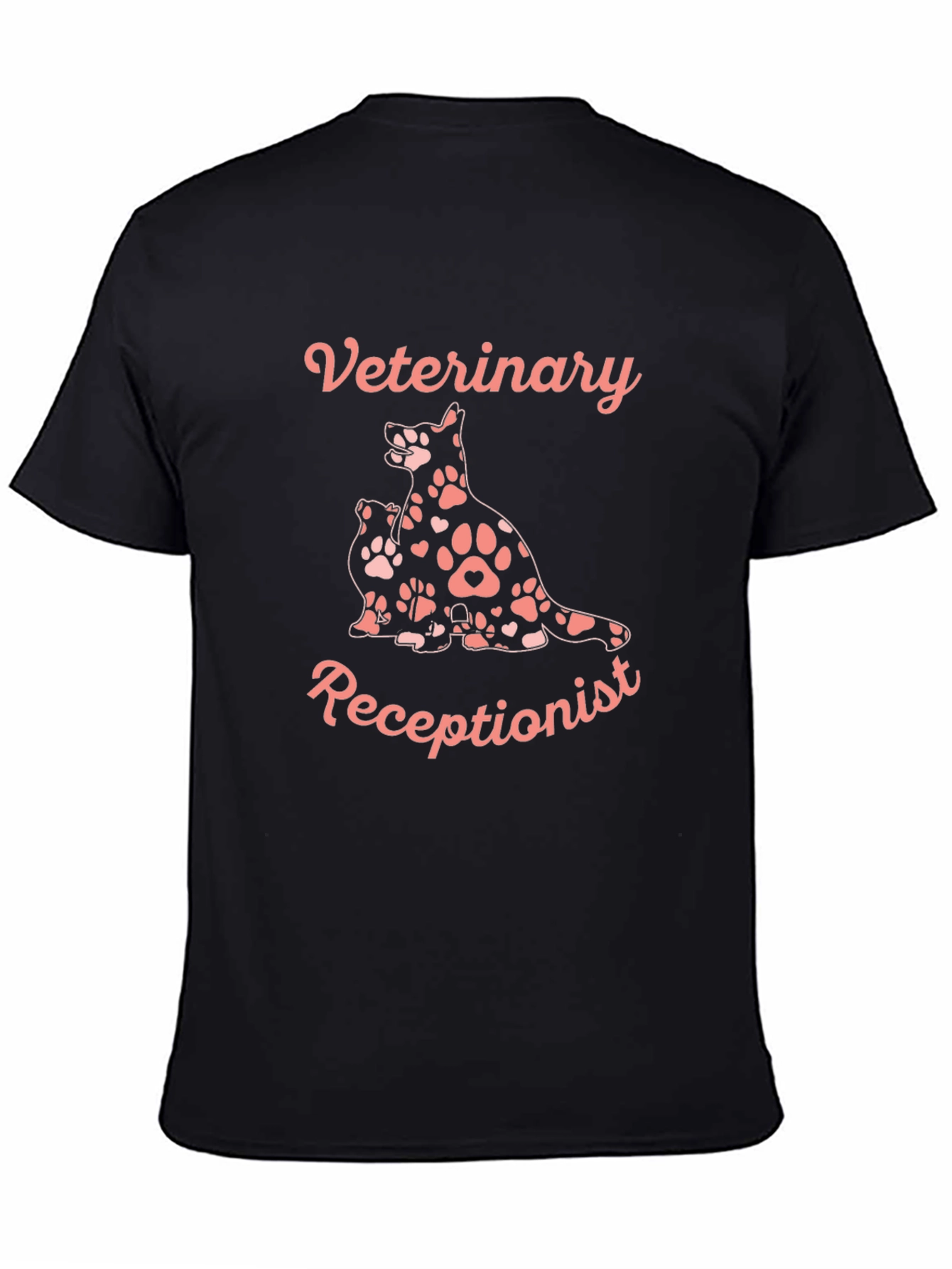 Veterinary Receptionist T-Shirt Cute Dog Paw Print
