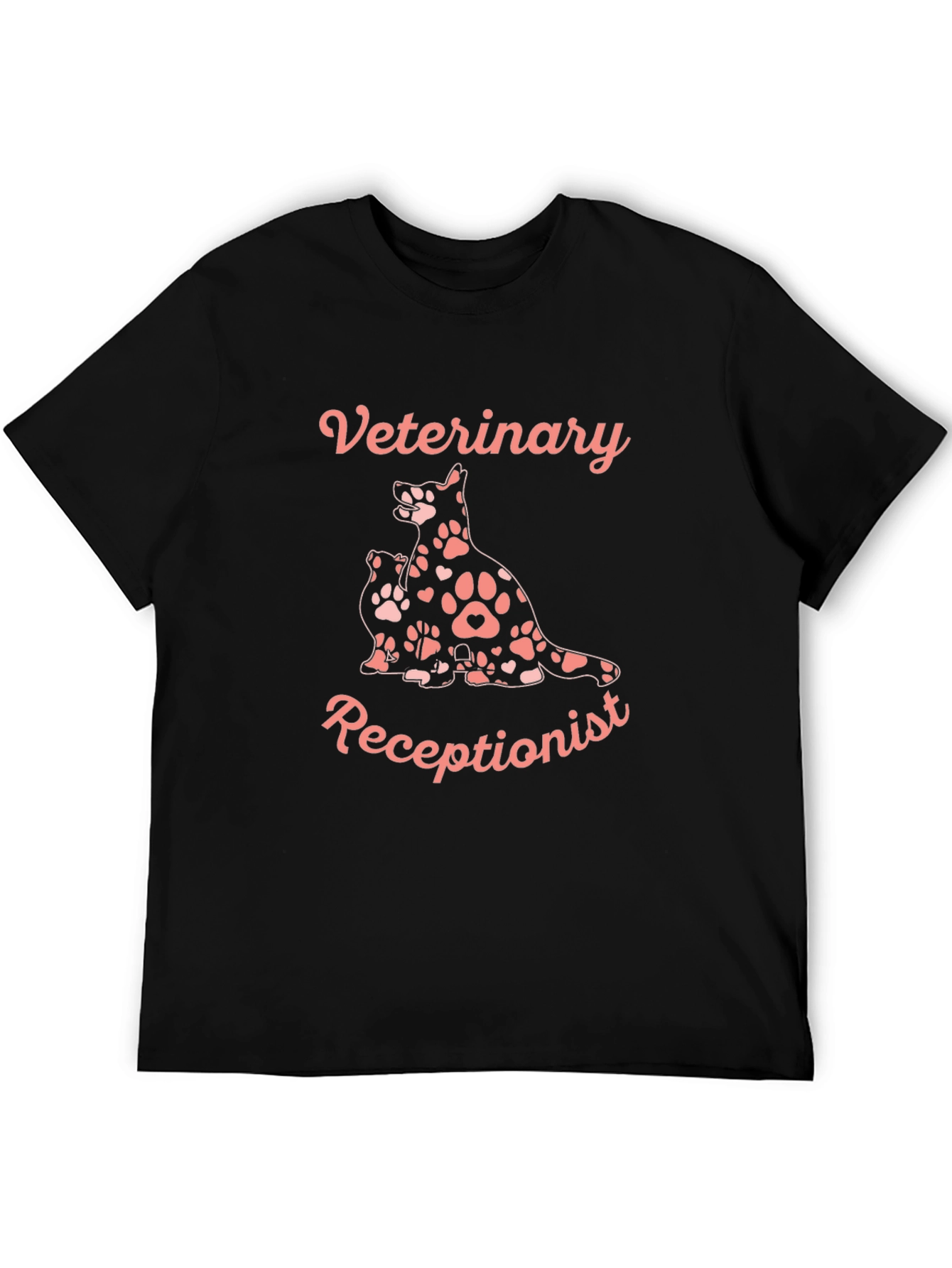 Veterinary Receptionist T-Shirt Cute Dog Paw Print