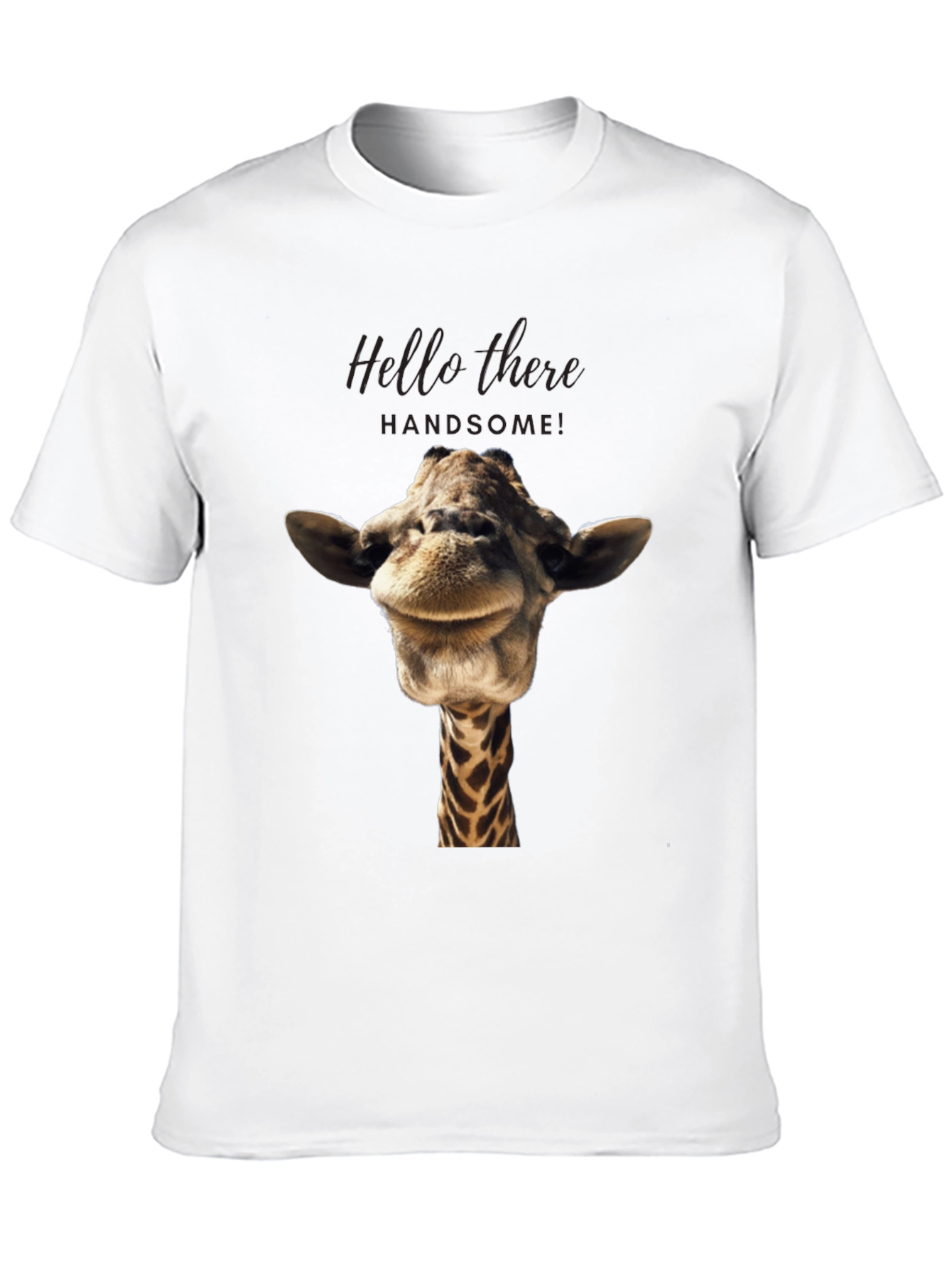 Giraffe Head Graphic Print Black T-Shirt