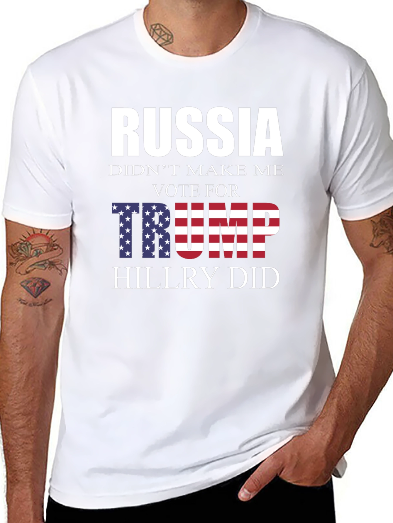 Political Statement T-Shirt: Russia Trump Hillary