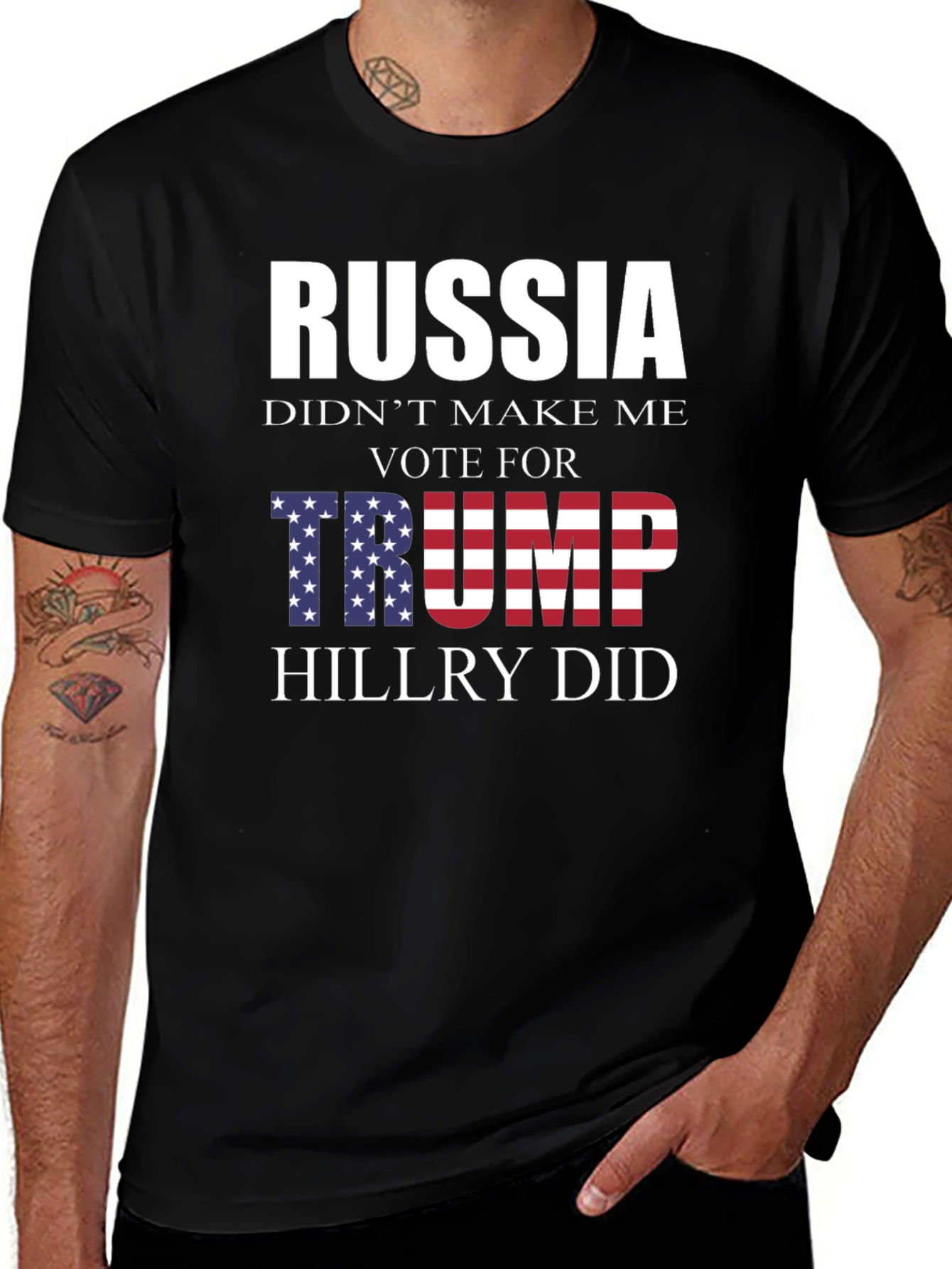 Political Statement T-Shirt: Russia Trump Hillary