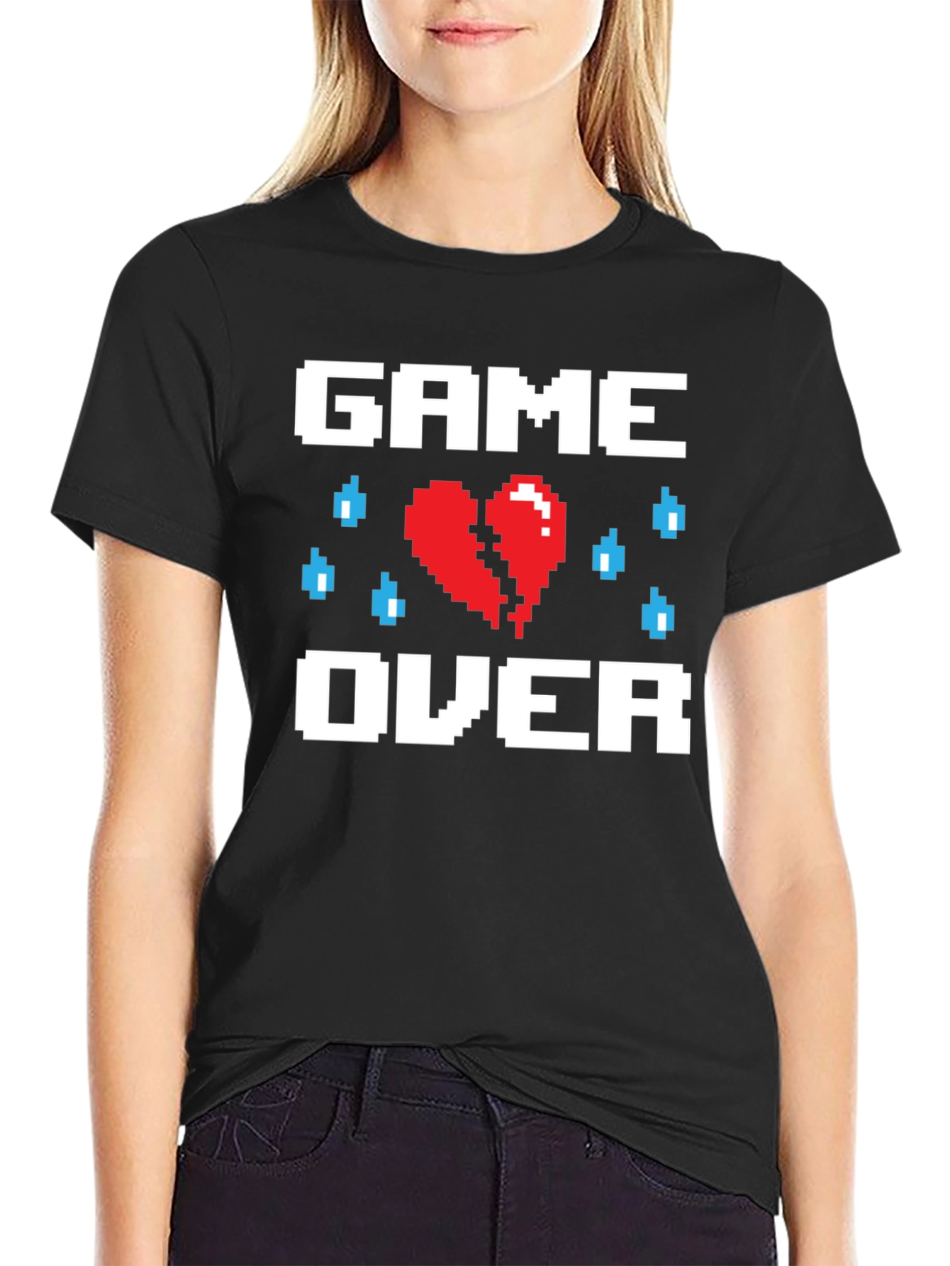 Pixel Heart Game Over T-Shirt