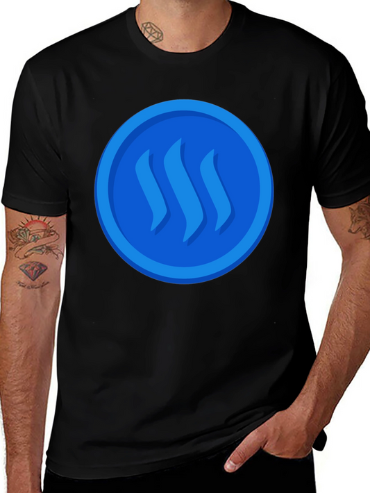 Blue Steem Logo on Black T-Shirt