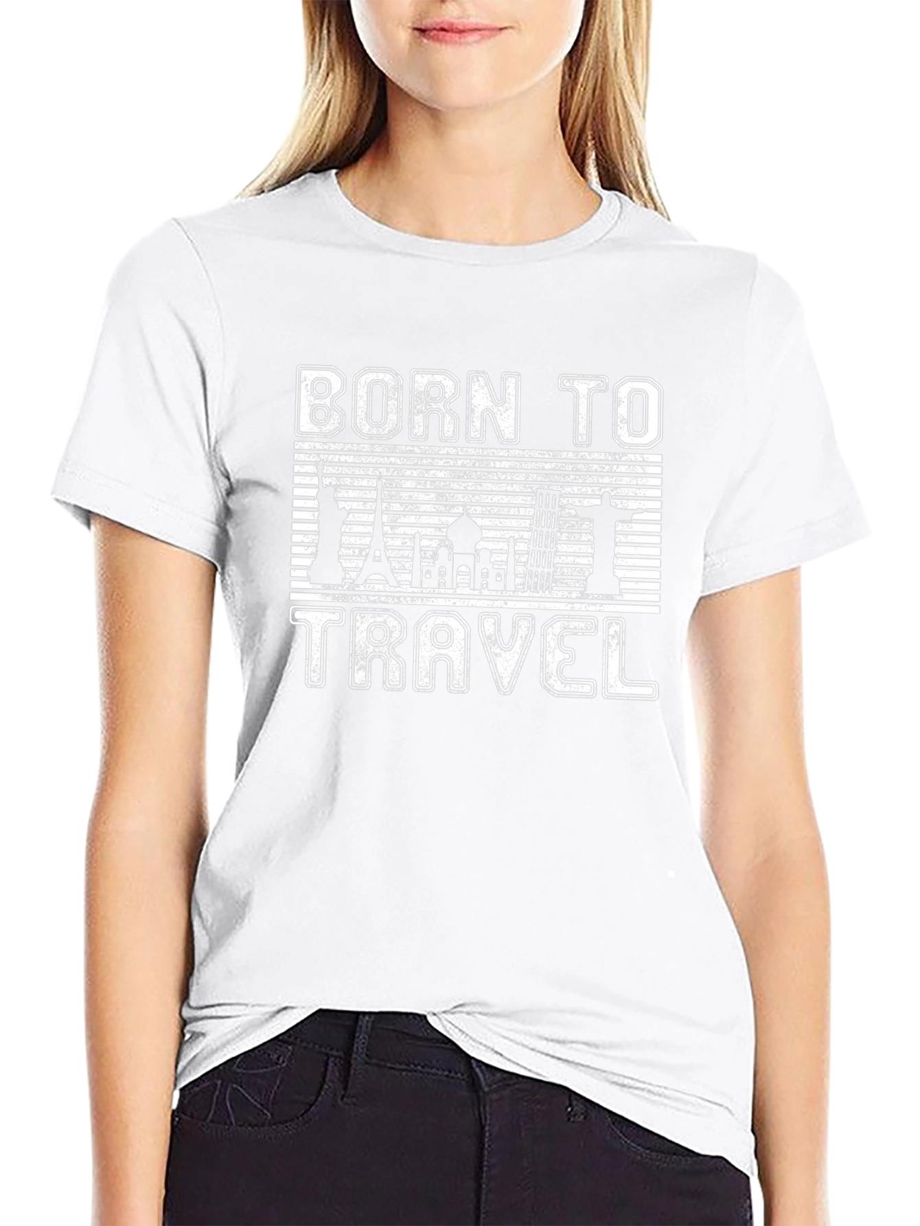 Born to Travel Black Graphic T-Shirt