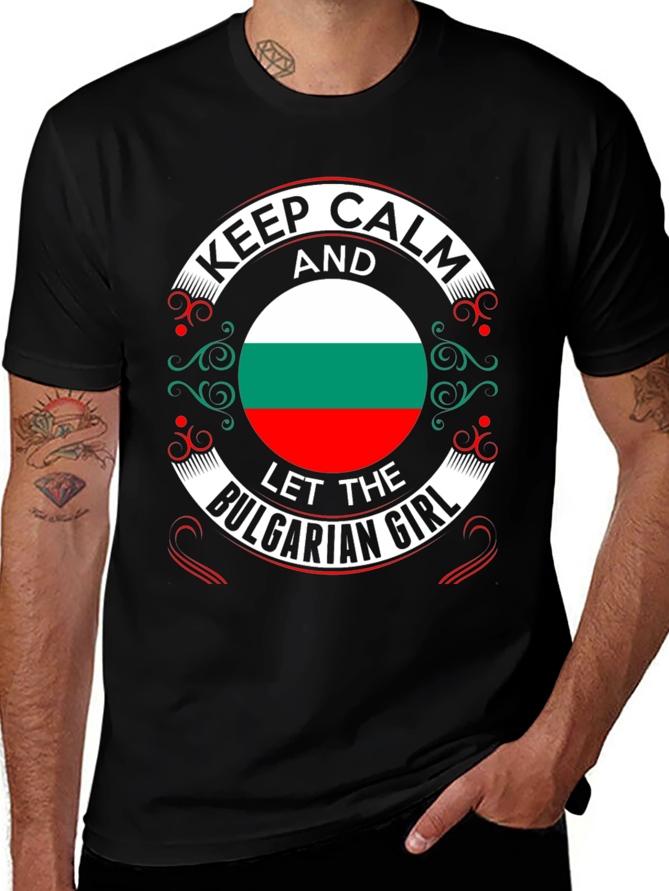 Keep Calm Bulgarian Girl T-Shirt Bulgaria Flag Tee