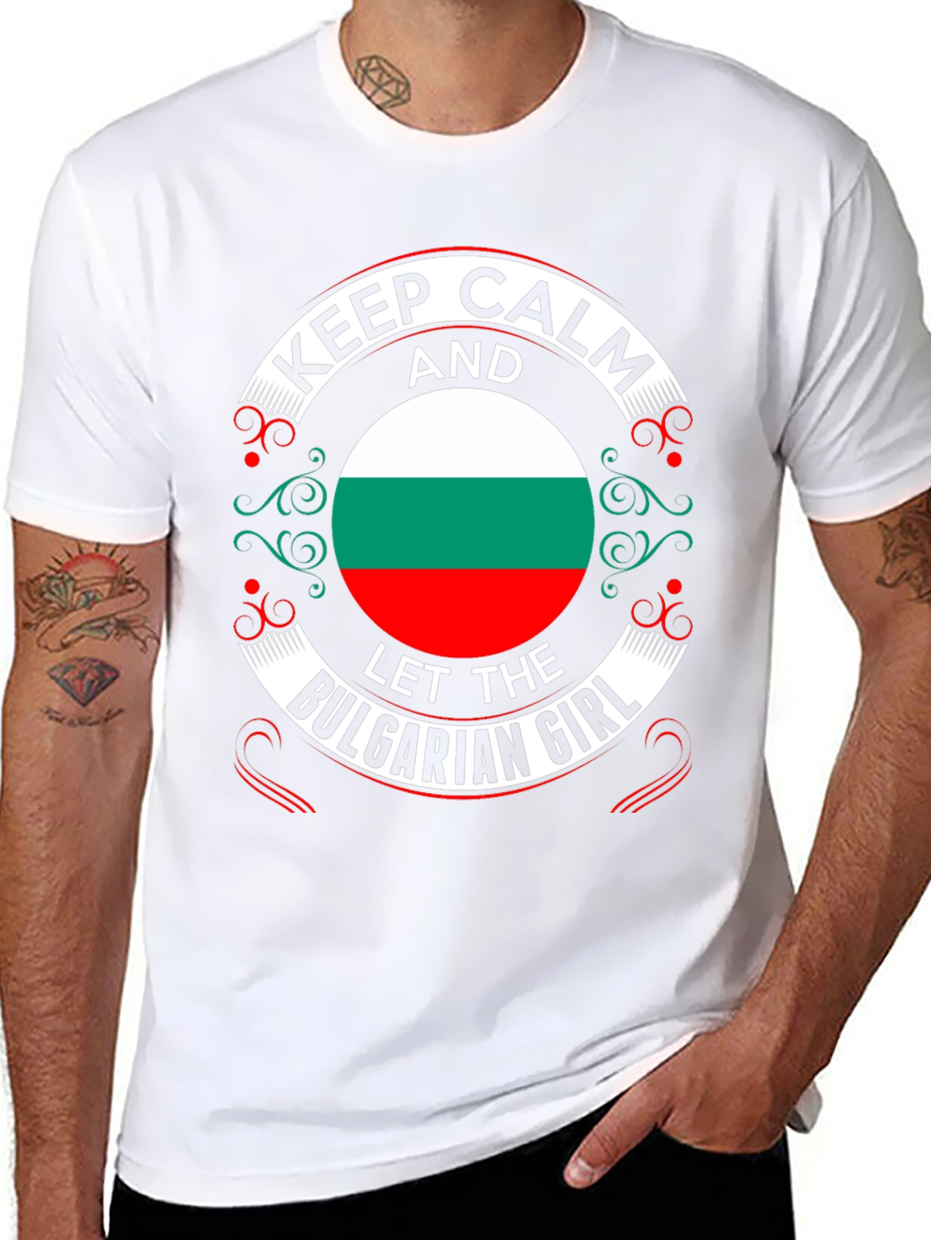 Keep Calm Bulgarian Girl T-Shirt Bulgaria Flag Tee