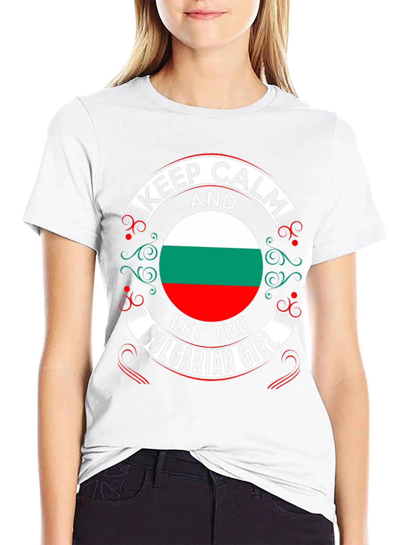 Keep Calm Bulgarian Girl T-Shirt Bulgaria Flag Tee