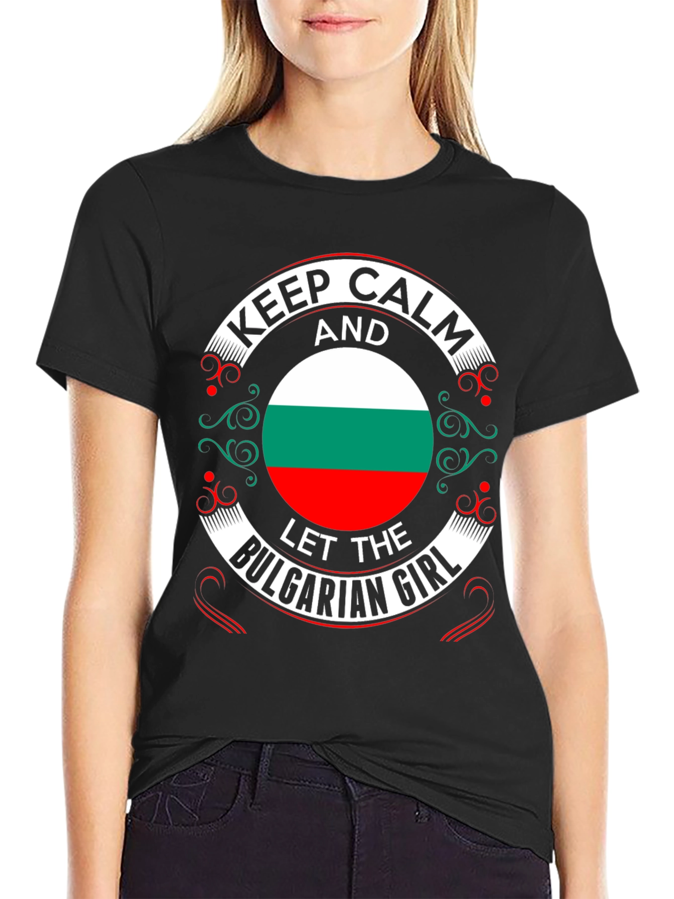 Keep Calm Bulgarian Girl T-Shirt Bulgaria Flag Tee