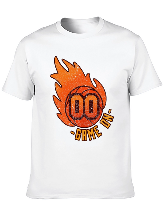 Game On T-Shirt: Flaming Basketball Graphic Tee