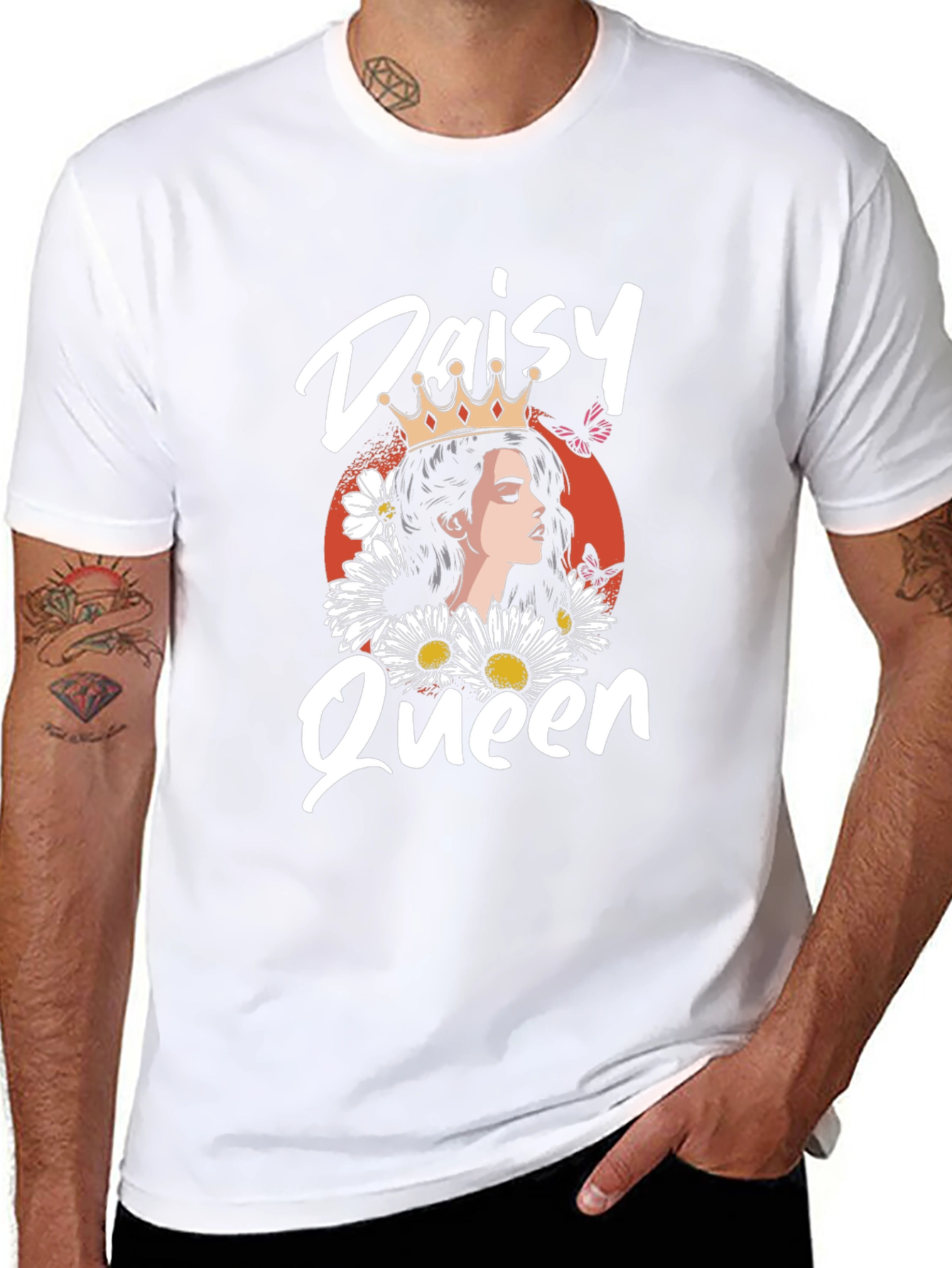 Daisy Queen Graphic Tee - Trendy Black T-Shirt