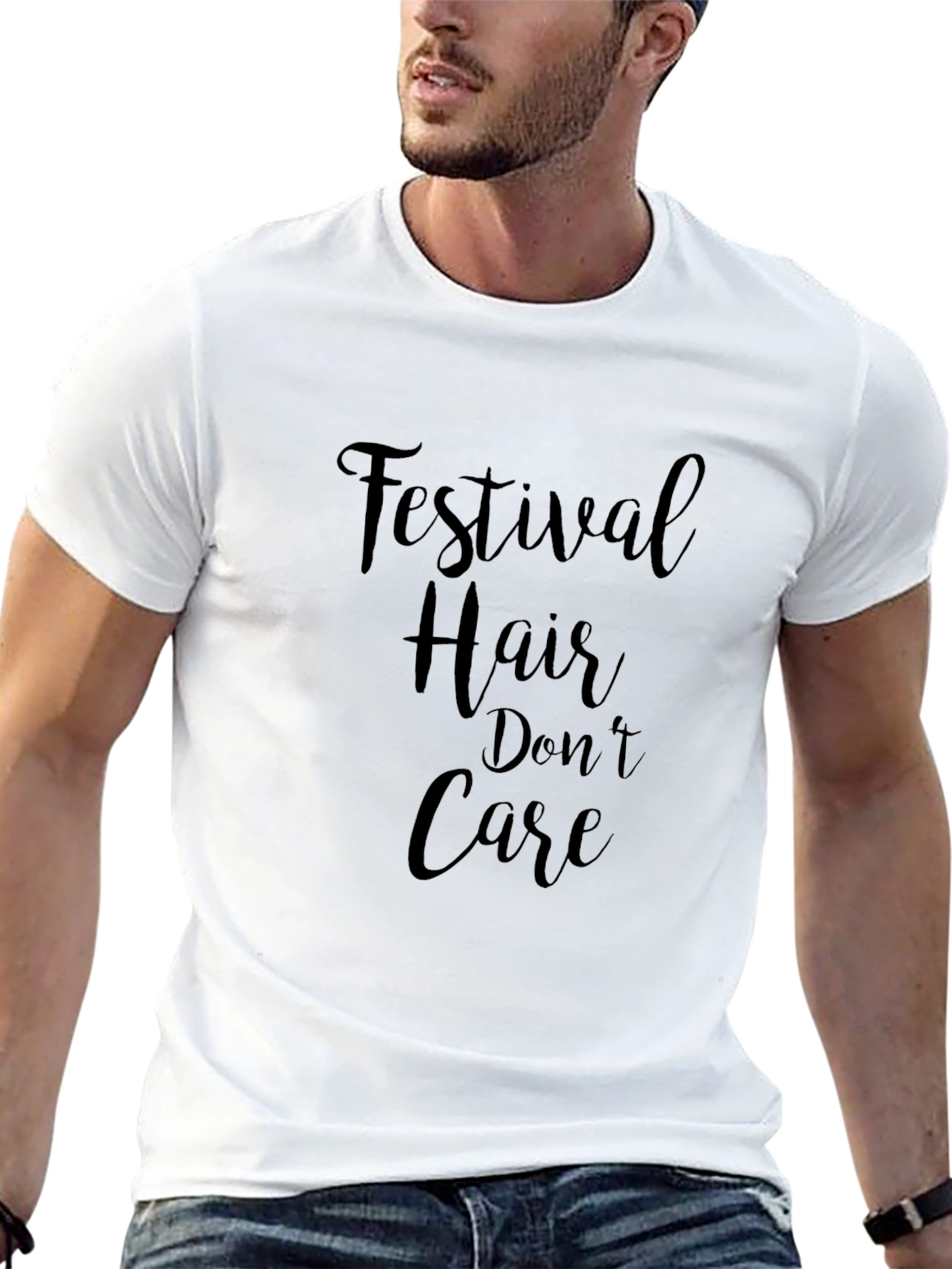 Festival Hair Dont Care Black T-Shirt