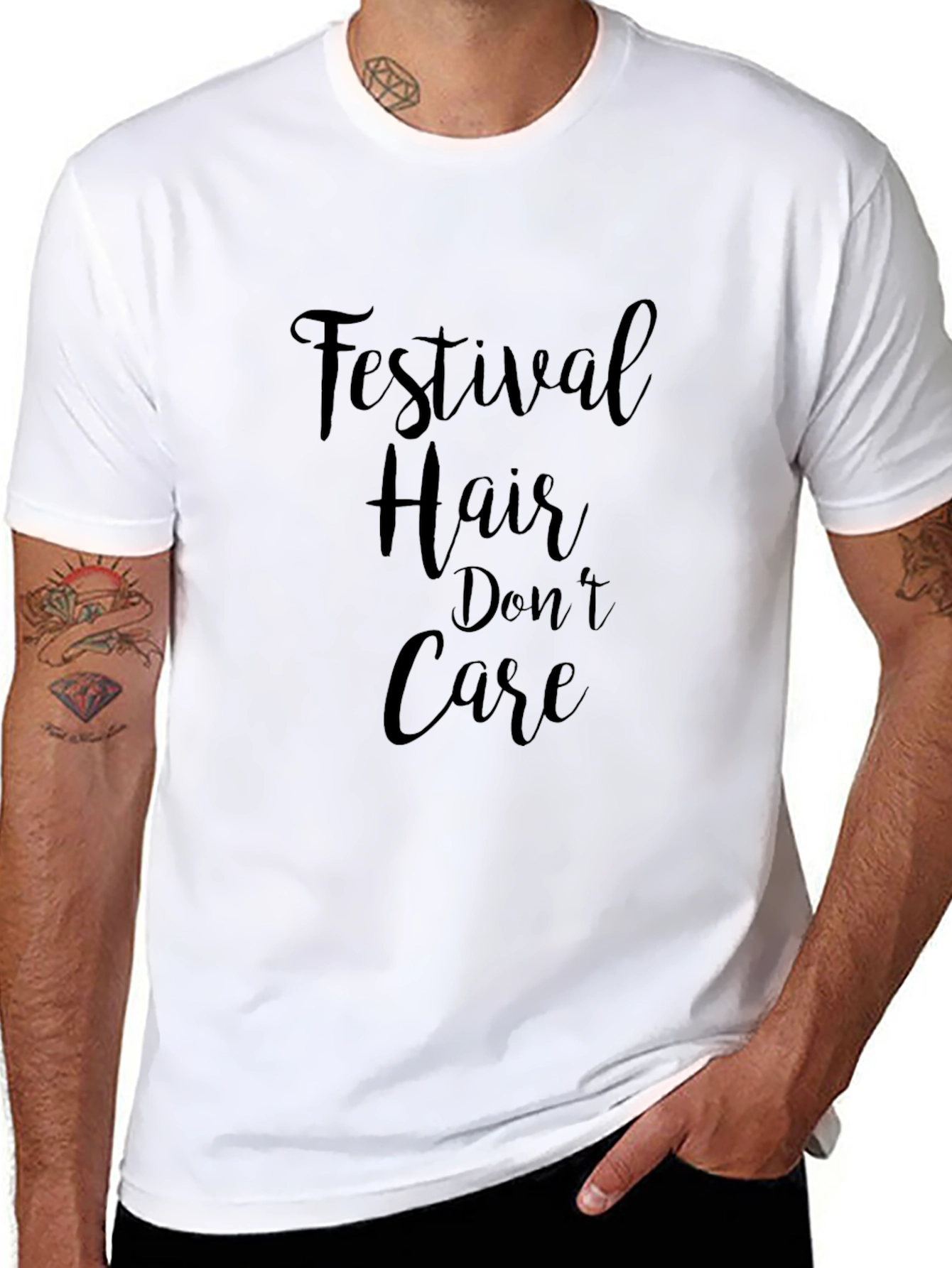 Festival Hair Dont Care Black T-Shirt