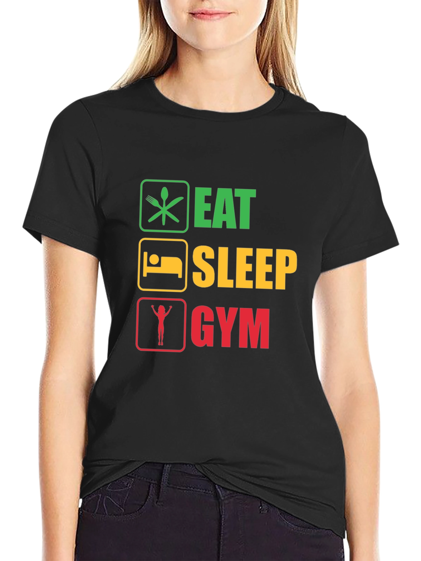 Eat Sleep Gym T-Shirt Fitness Workout Tee