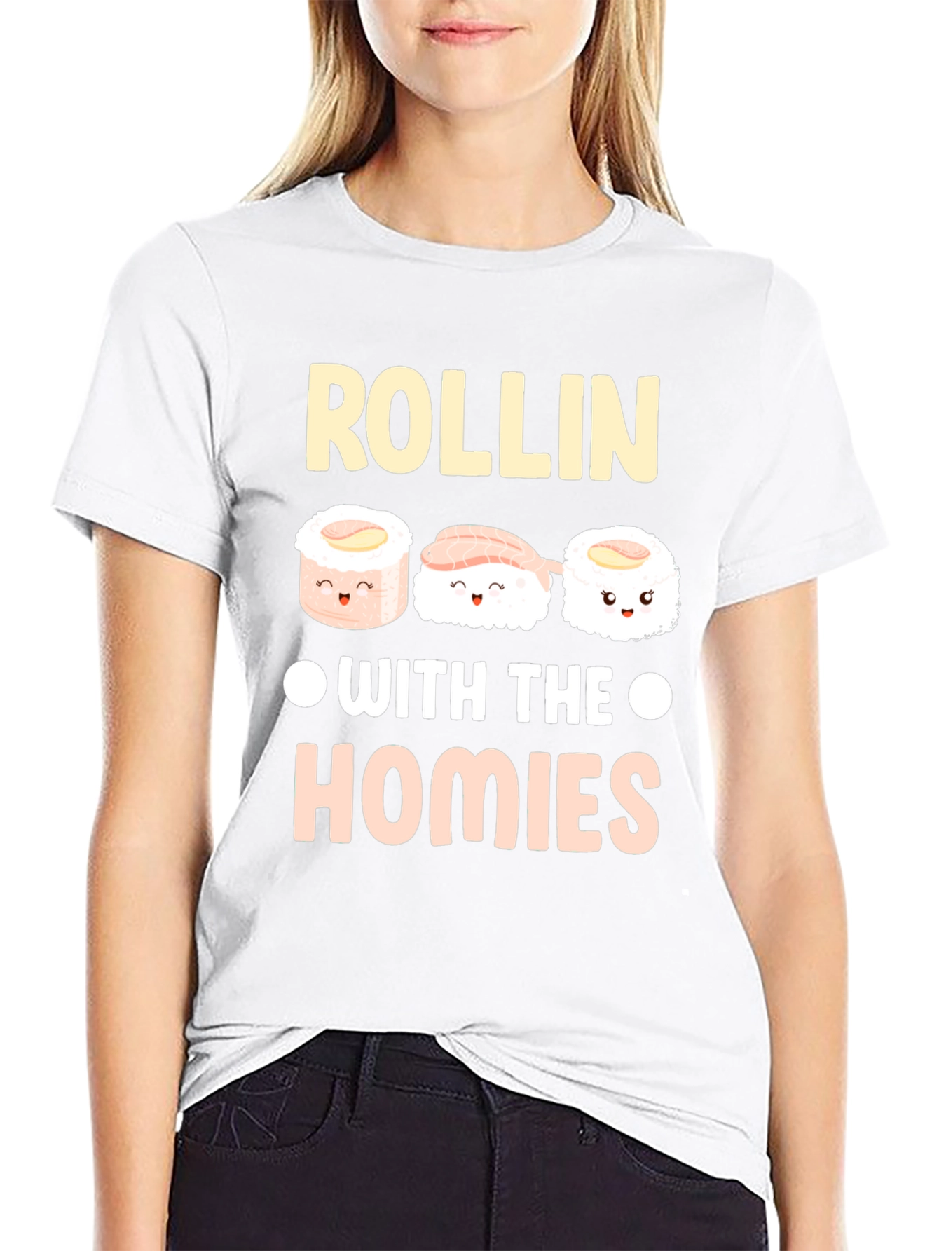 Rollin with the Homies Sushi Graphic T-Shirt