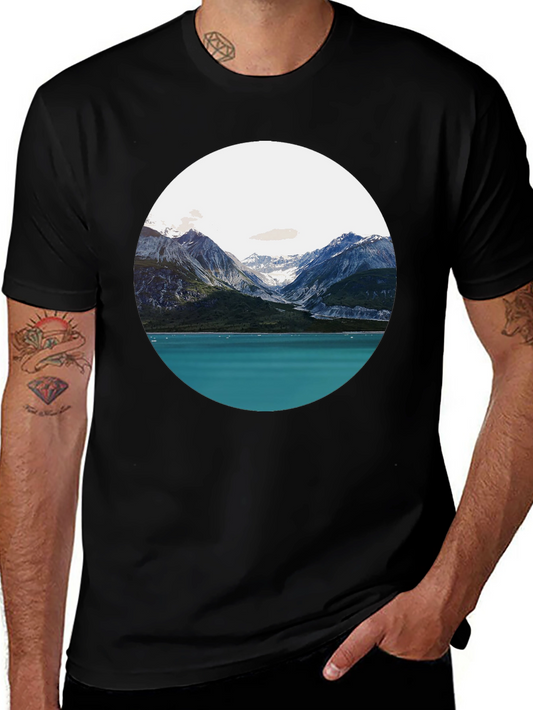 Scenic Mountain & Lake Graphic Tee - Black