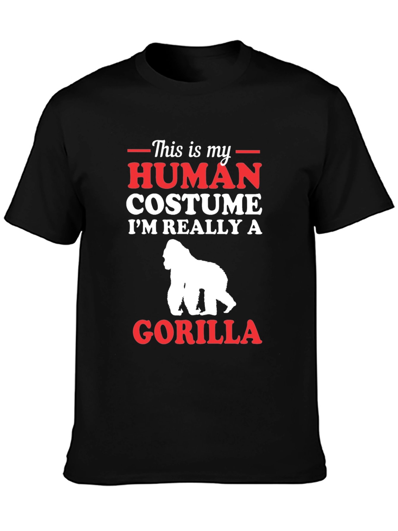 Human Costume Gorilla T-Shirt Funny Animal Tee