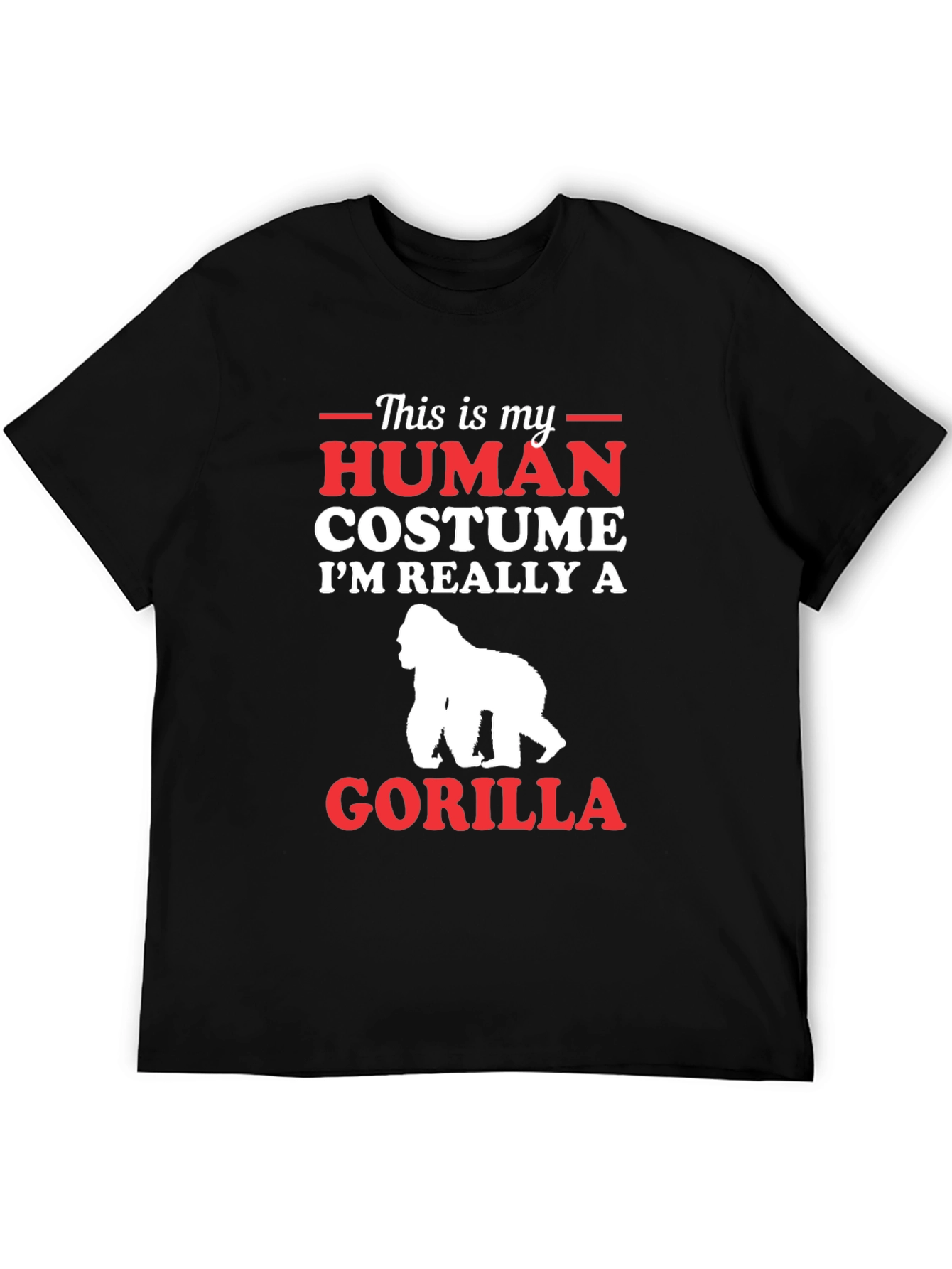 Human Costume Gorilla T-Shirt Funny Animal Tee