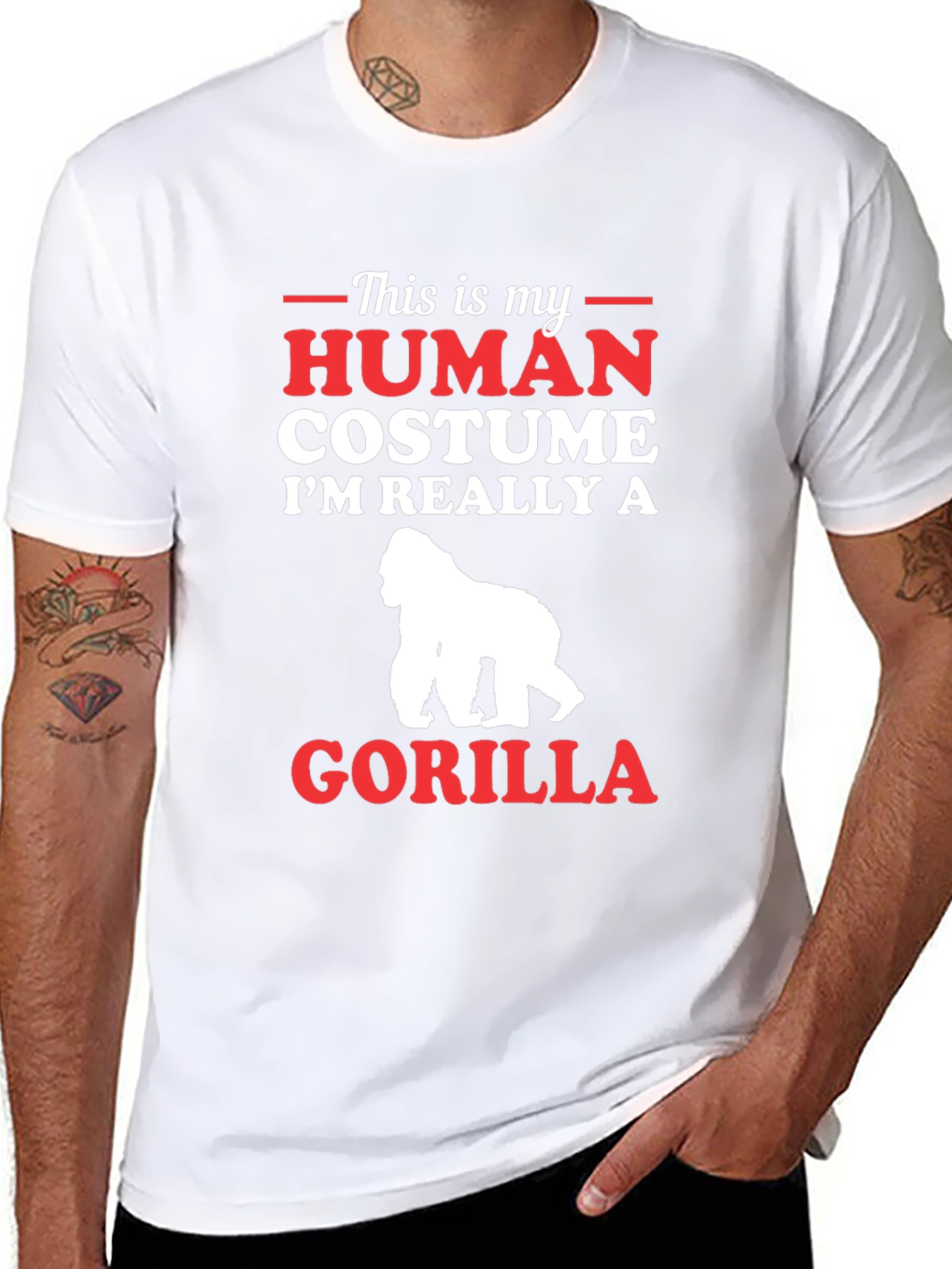 Human Costume Gorilla T-Shirt Funny Animal Tee