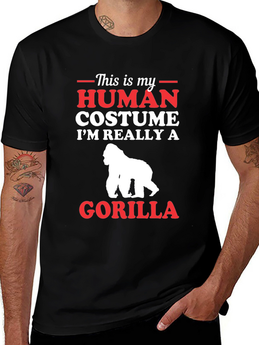 Human Costume Gorilla T-Shirt Funny Animal Tee