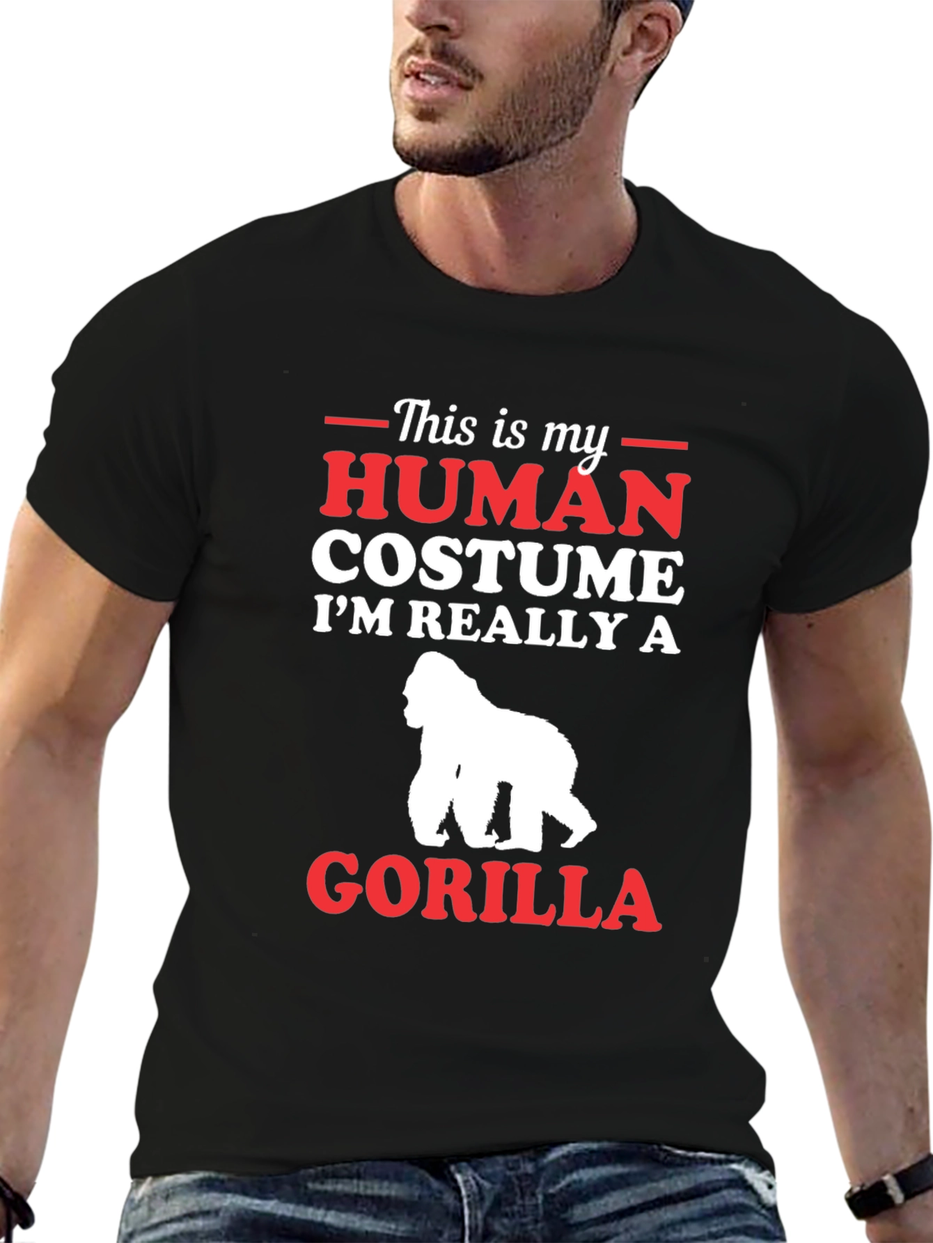 Human Costume Gorilla T-Shirt Funny Animal Tee
