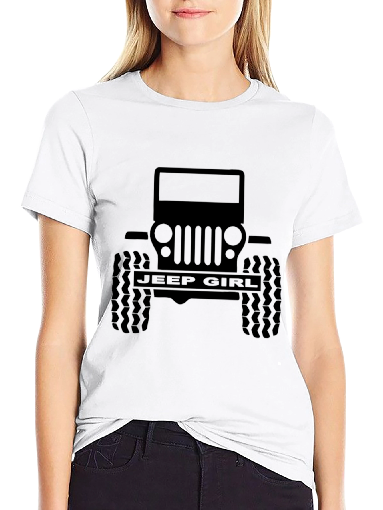 Jeep Girl Black Graphic Tee - Off Road Adventure