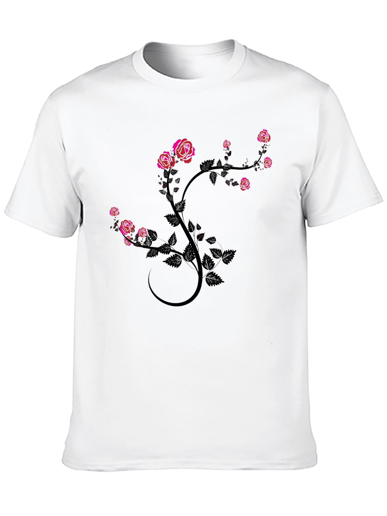 Rose Vine Black T-Shirt