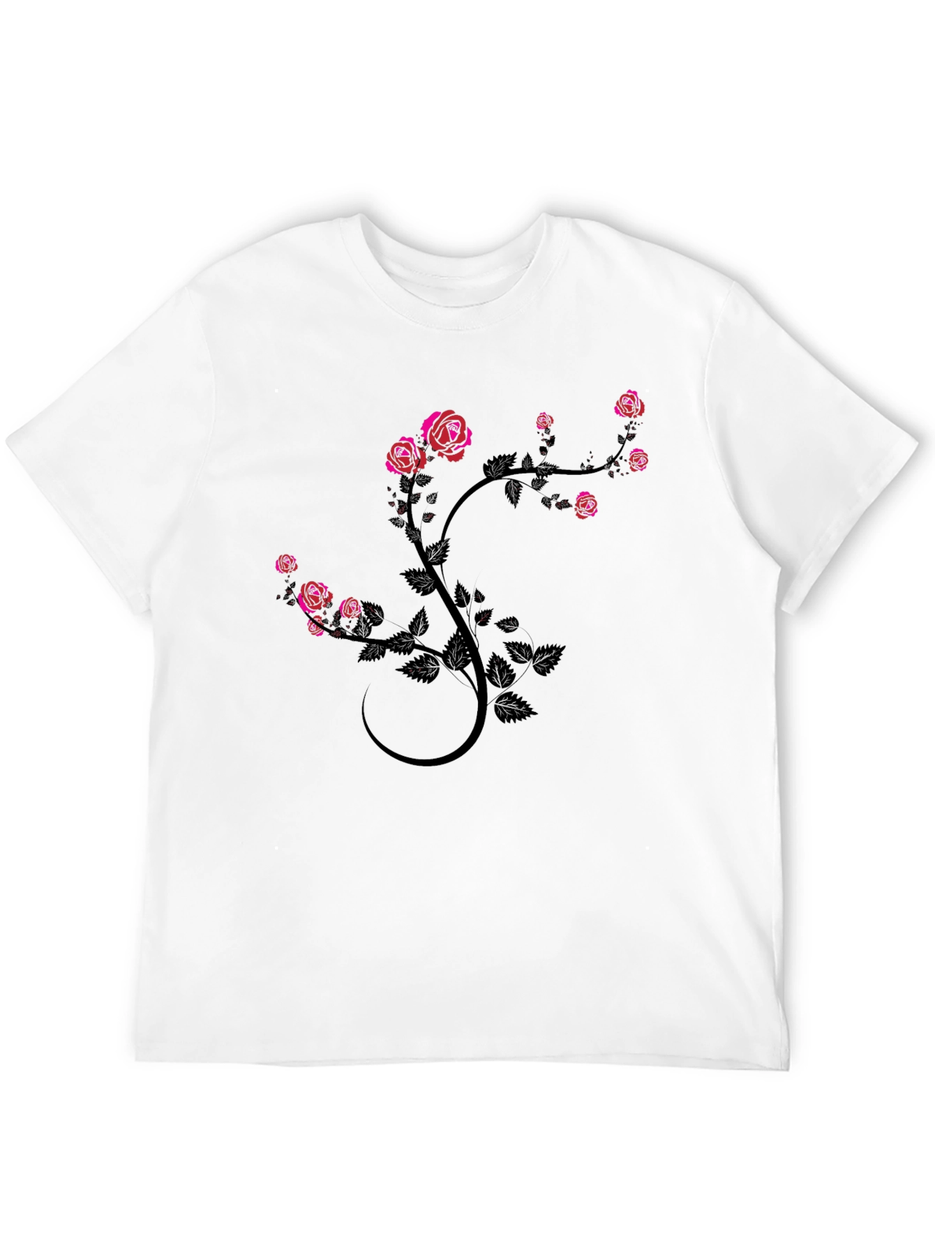 Rose Vine Black T-Shirt