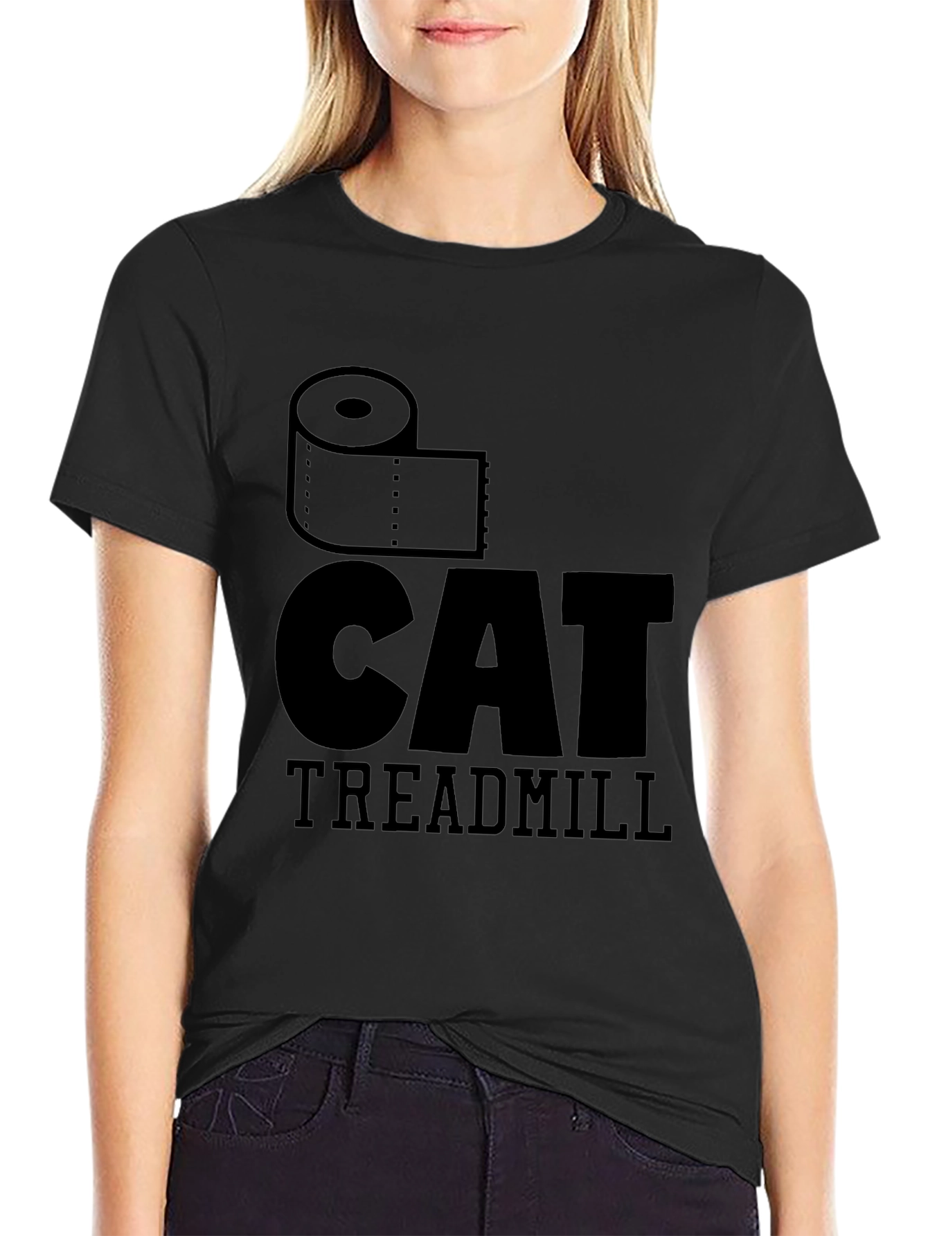 Toilet Cat Treadmill Graphic T-Shirt