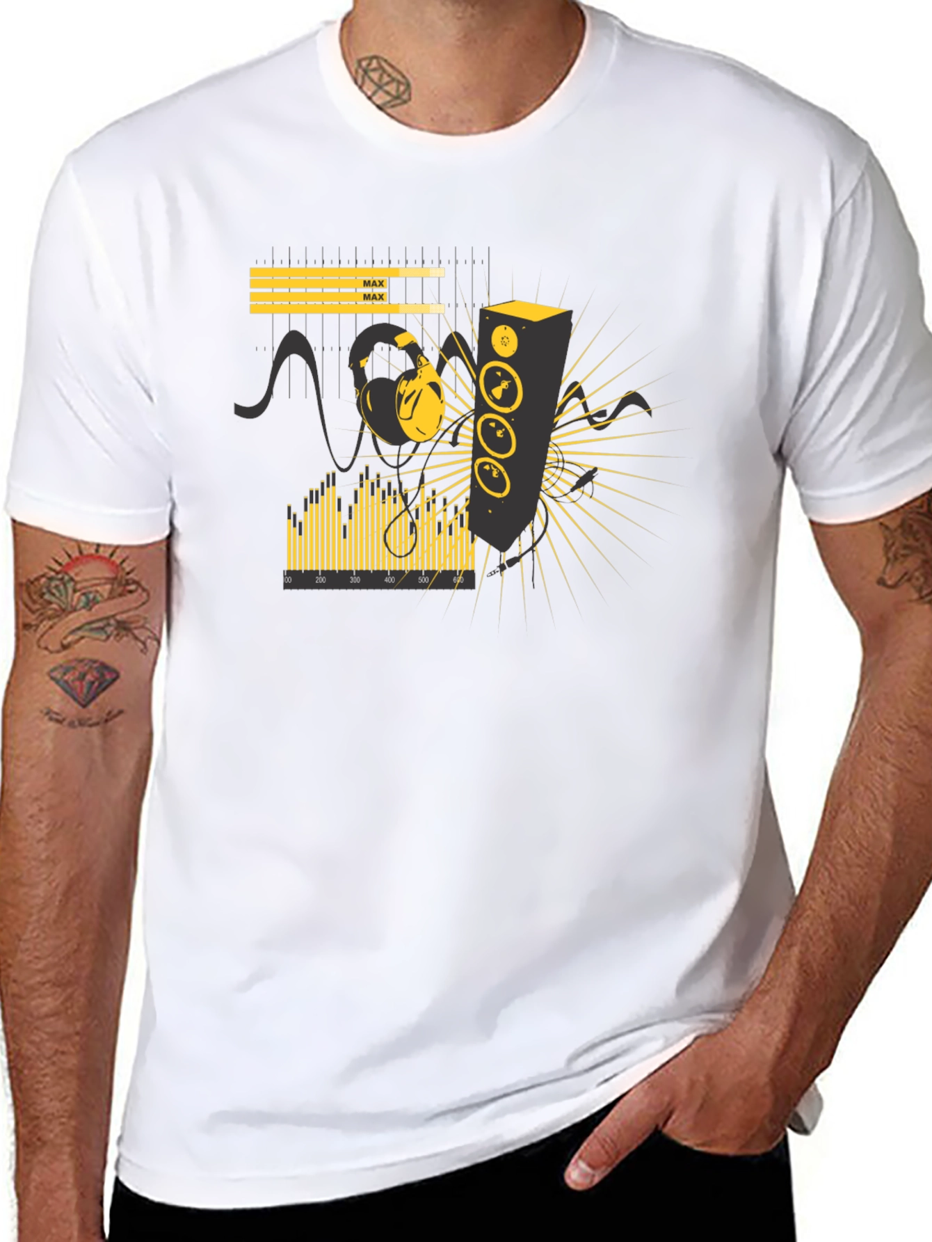 DJ Soundwave Graphic Black T-Shirt