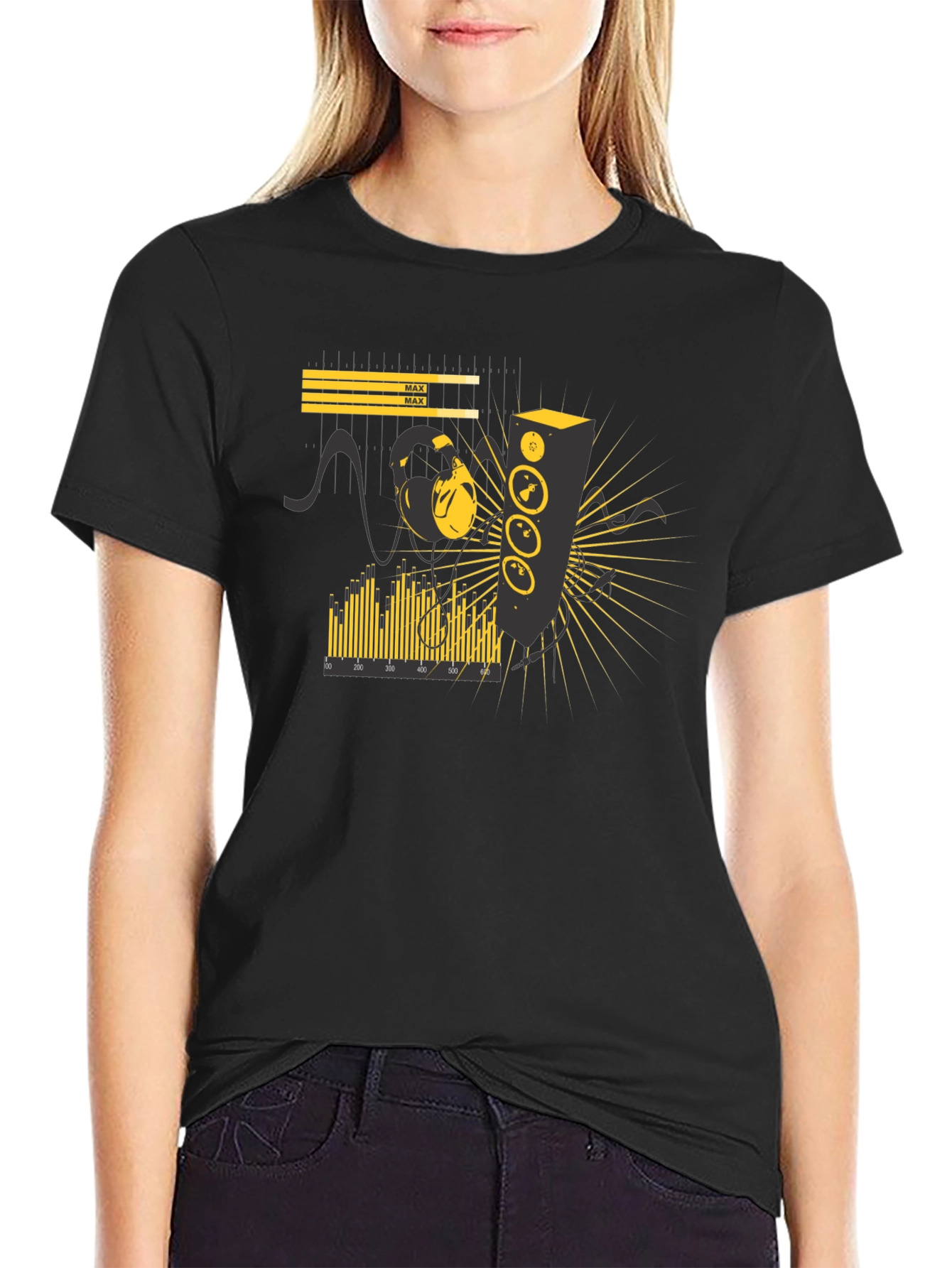 DJ Soundwave Graphic Black T-Shirt